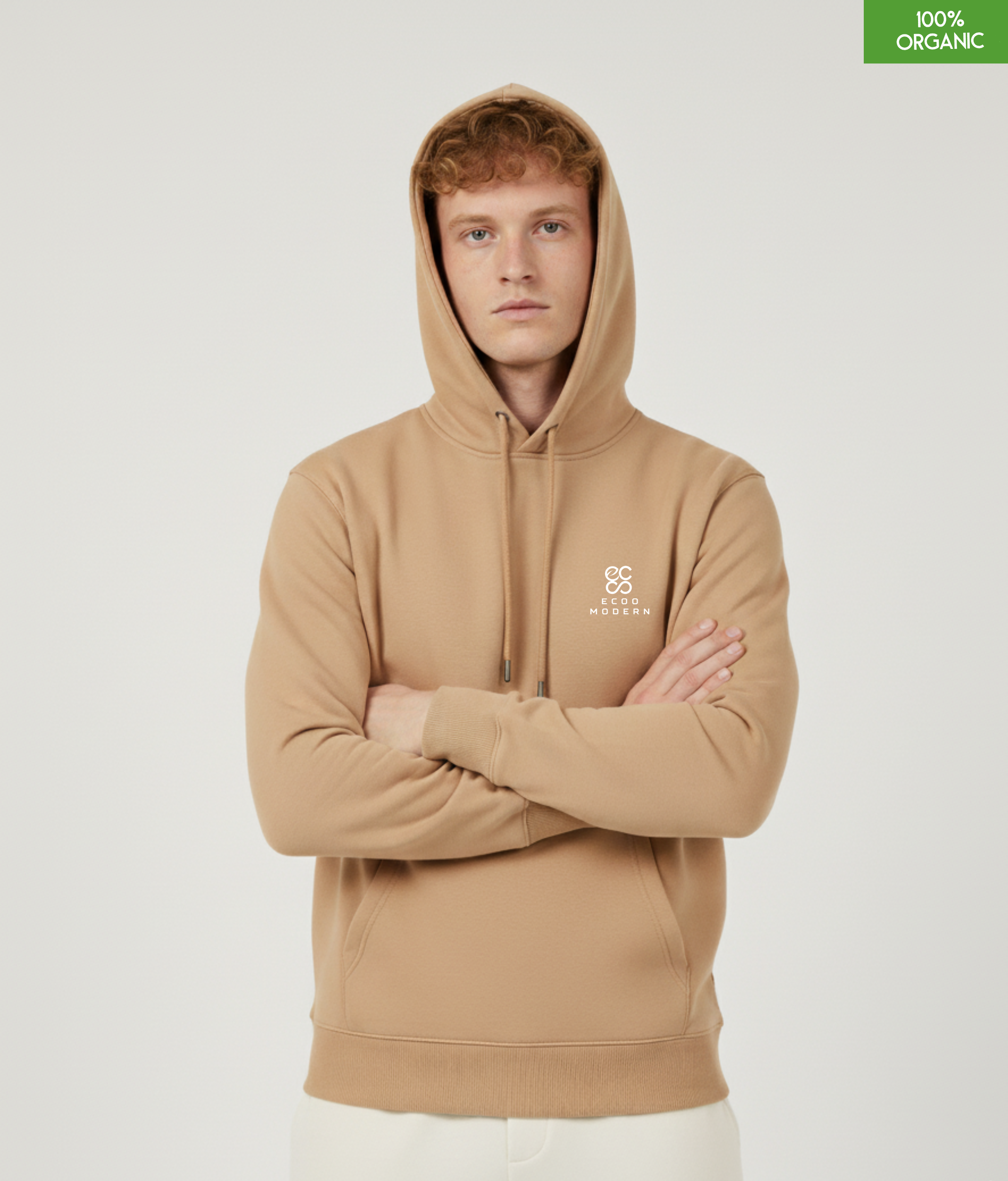 Organic Cotton Hoodie | Latte | Relaxed Medium Fit.