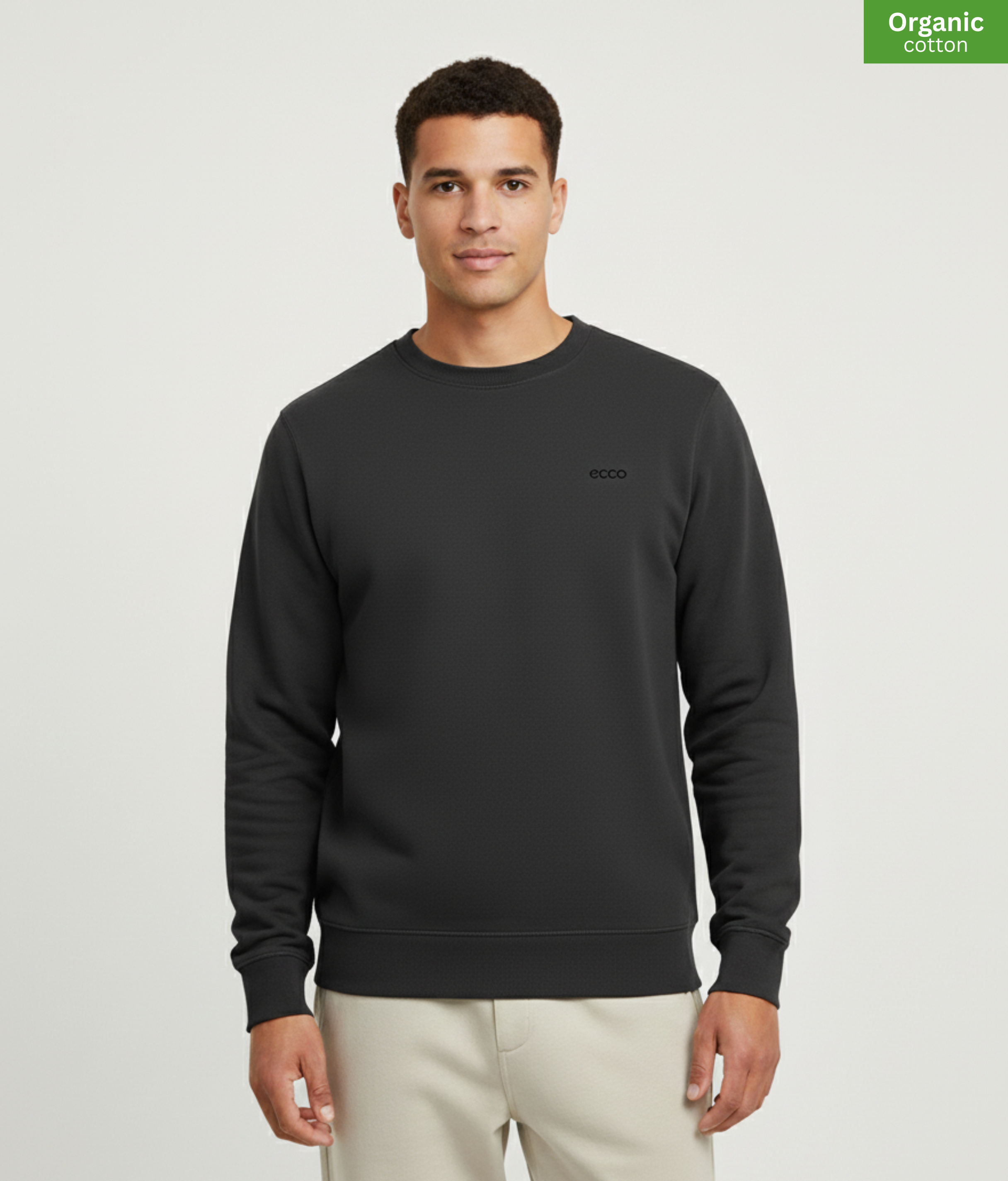 Organic Cotton crewneck sweatshirt | Dark Heather Grey |  Medium Fit.