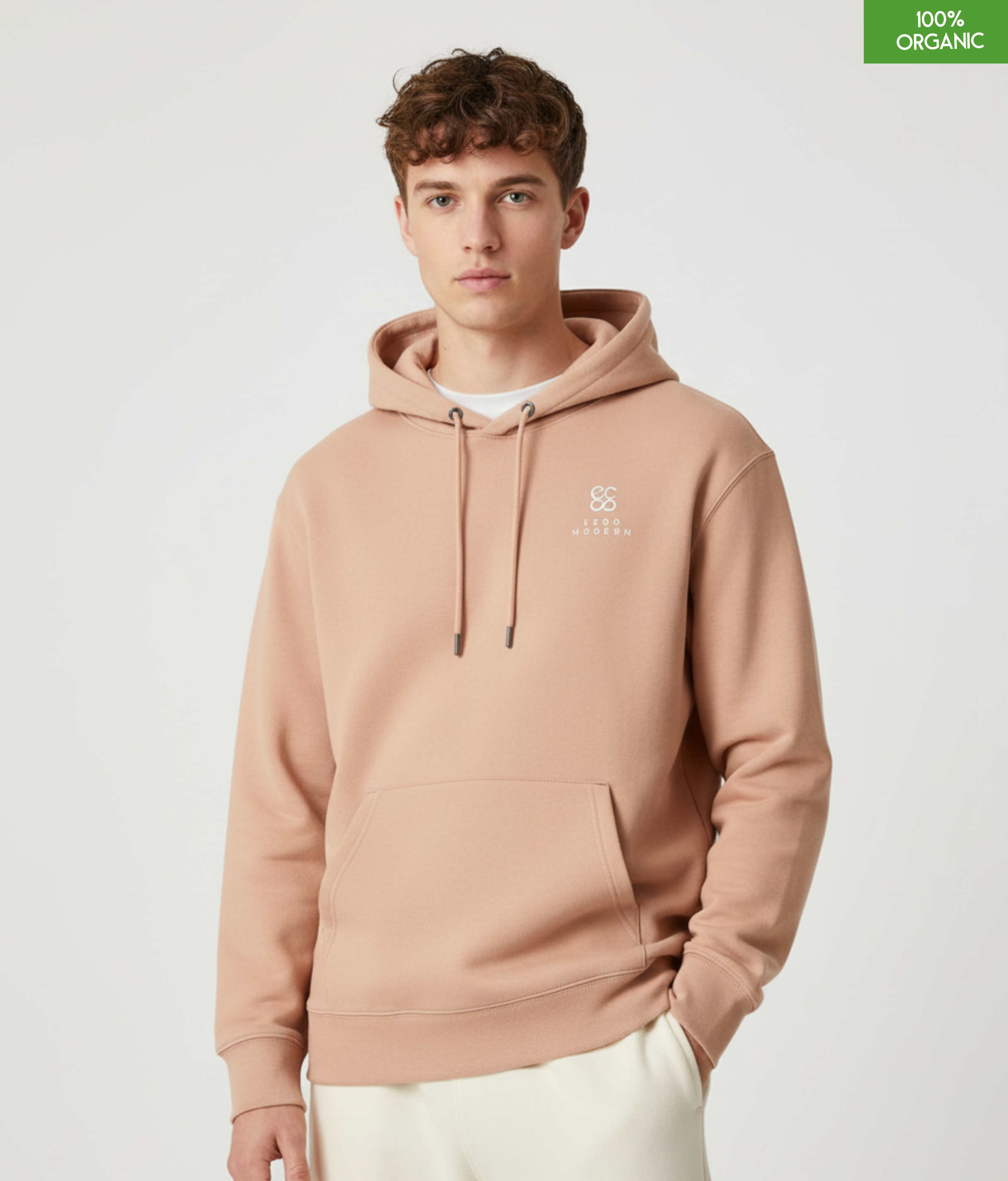 Organic Cotton Hoodie | Fraiche Peche | Relaxed Medium Fit.