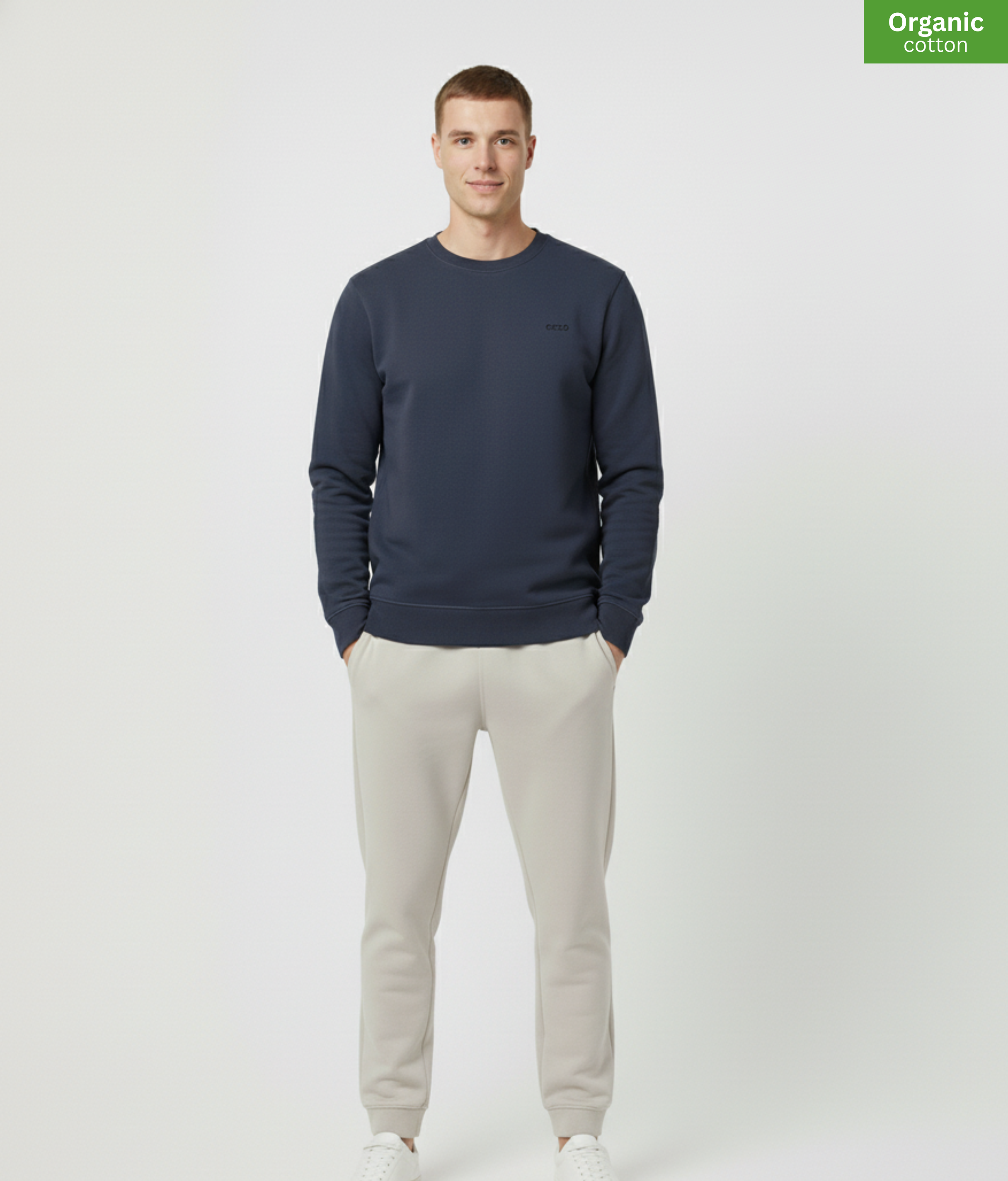 Organic Cotton crewneck sweatshirt | India Ink Grey |  Medium Fit.