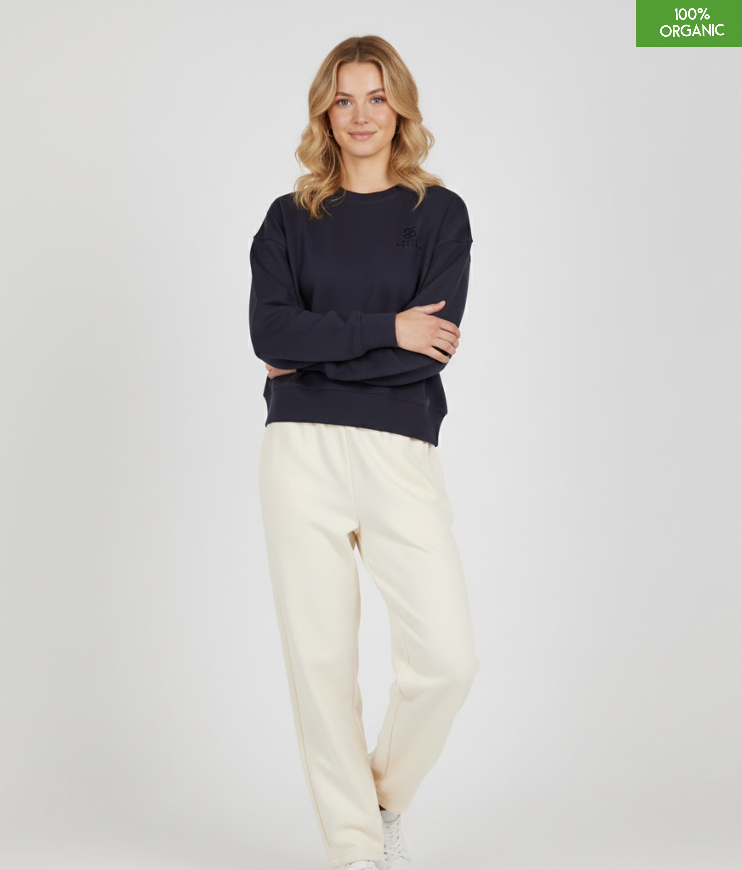 The women's crew neck sweatshirt | French Navy | Medium fit | 300gsm