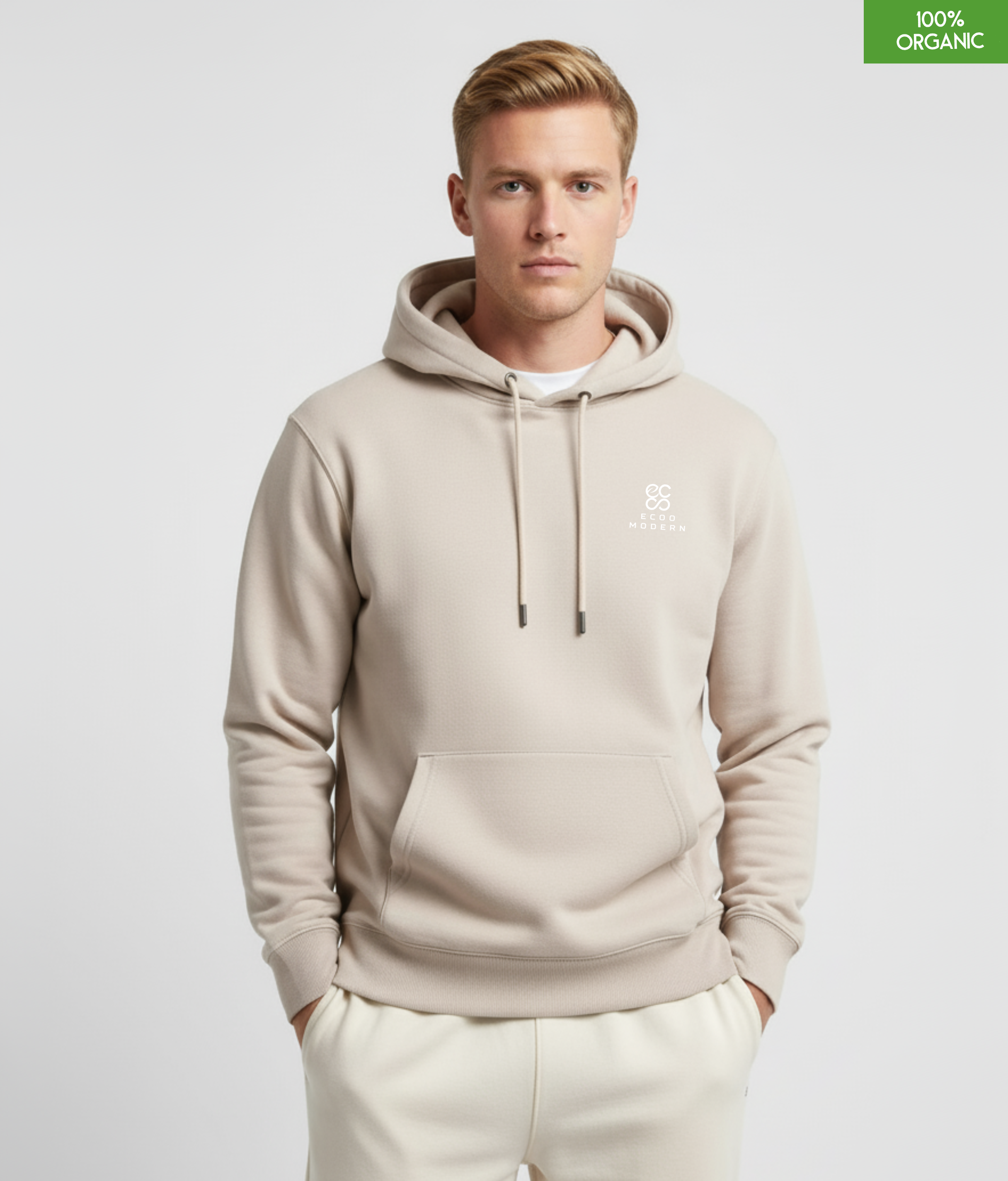 Organic Cotton Hoodie | Eco-Heather | Relaxed Medium Fit.