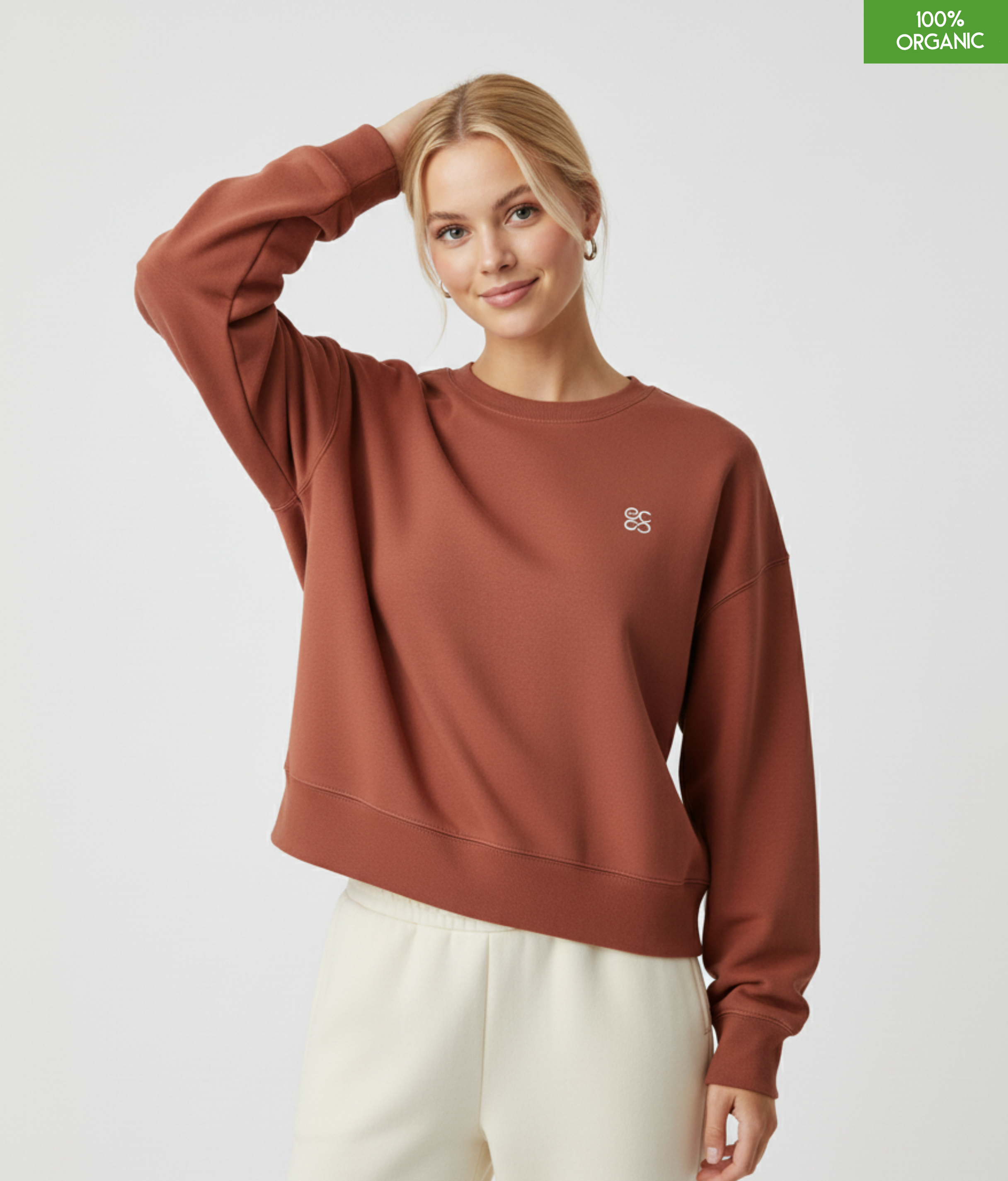 The women's crew neck sweatshirt | Heritage Brown | Medium fit | 300gsm