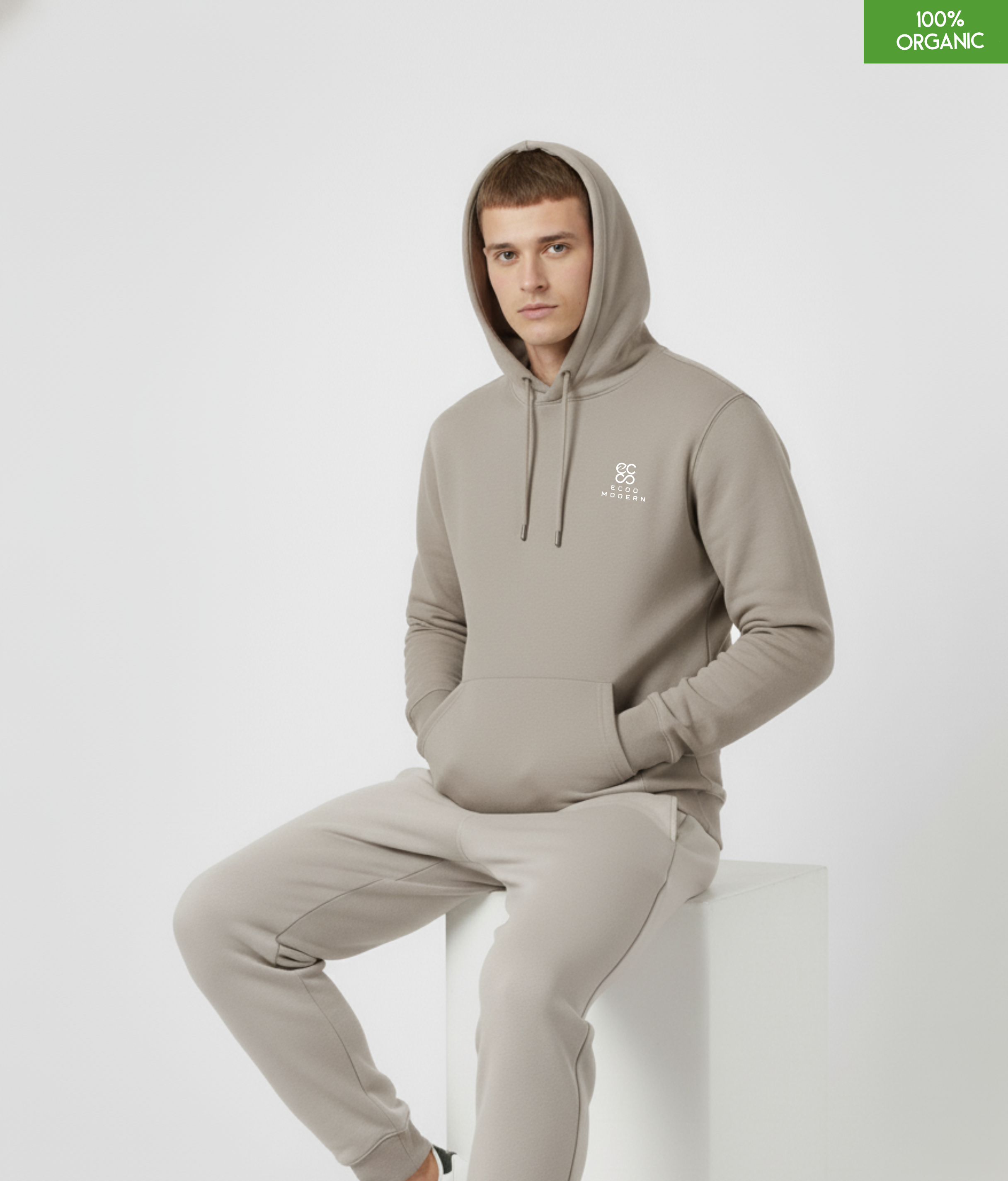 Organic Cotton Hoodie | Desert Dust | Relaxed Medium Fit.