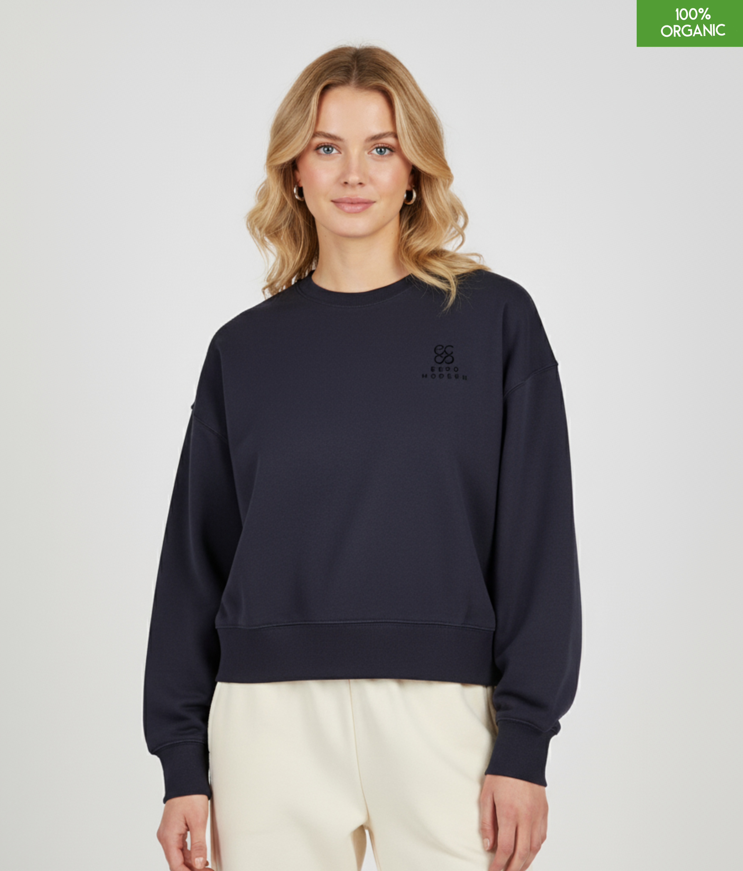 The women's crew neck sweatshirt | French Navy | Medium fit | 300gsm