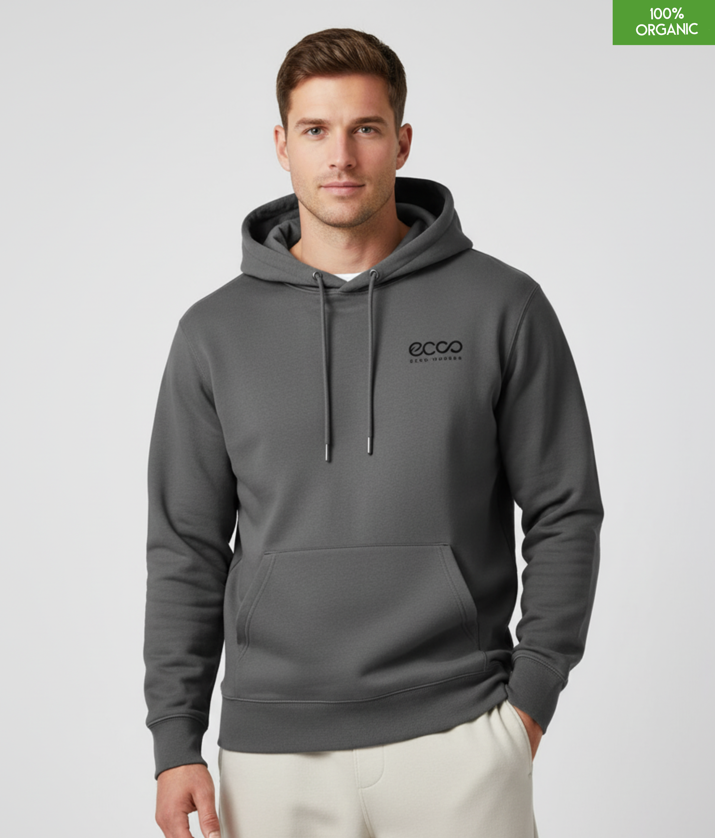 Organic Cotton Hoodie | Anthracite | Relaxed Medium Fit.