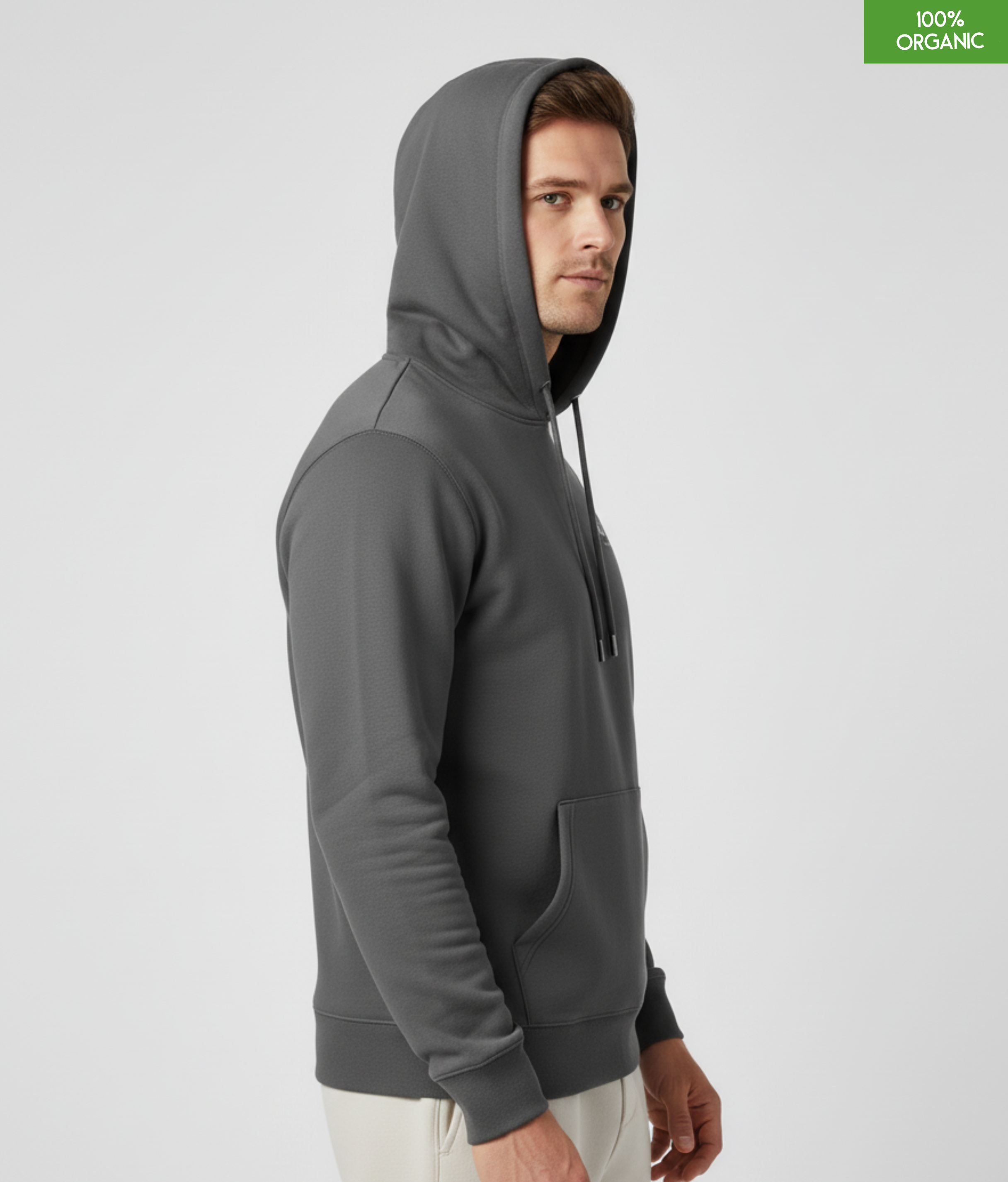 Organic Cotton Hoodie | Anthracite | Relaxed Medium Fit.