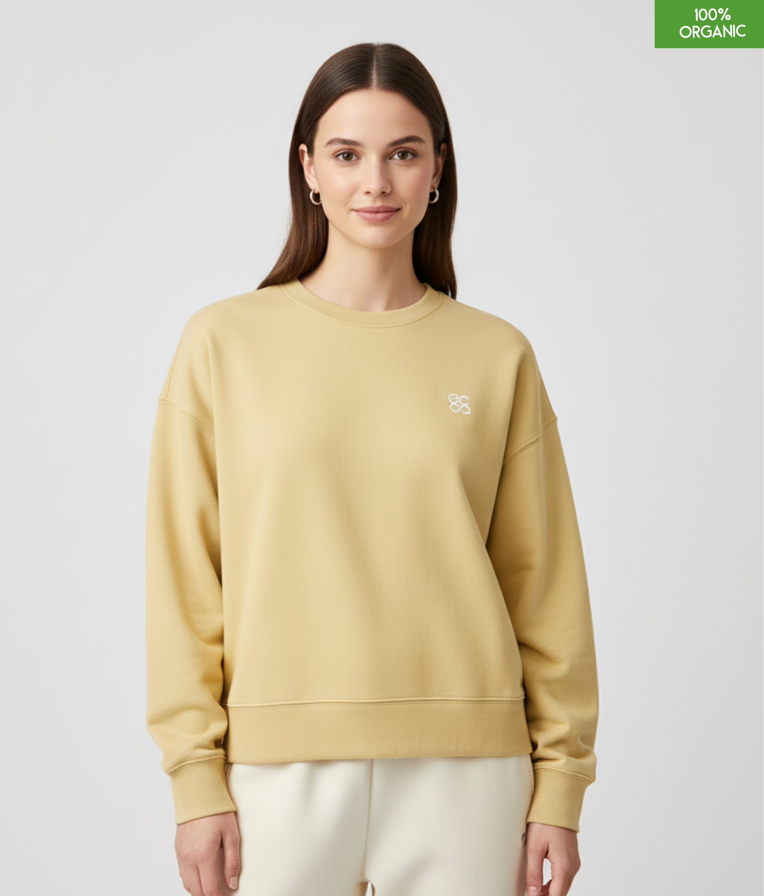 The women's crew neck sweatshirt | Viva Yellow | Medium fit | 300gsm