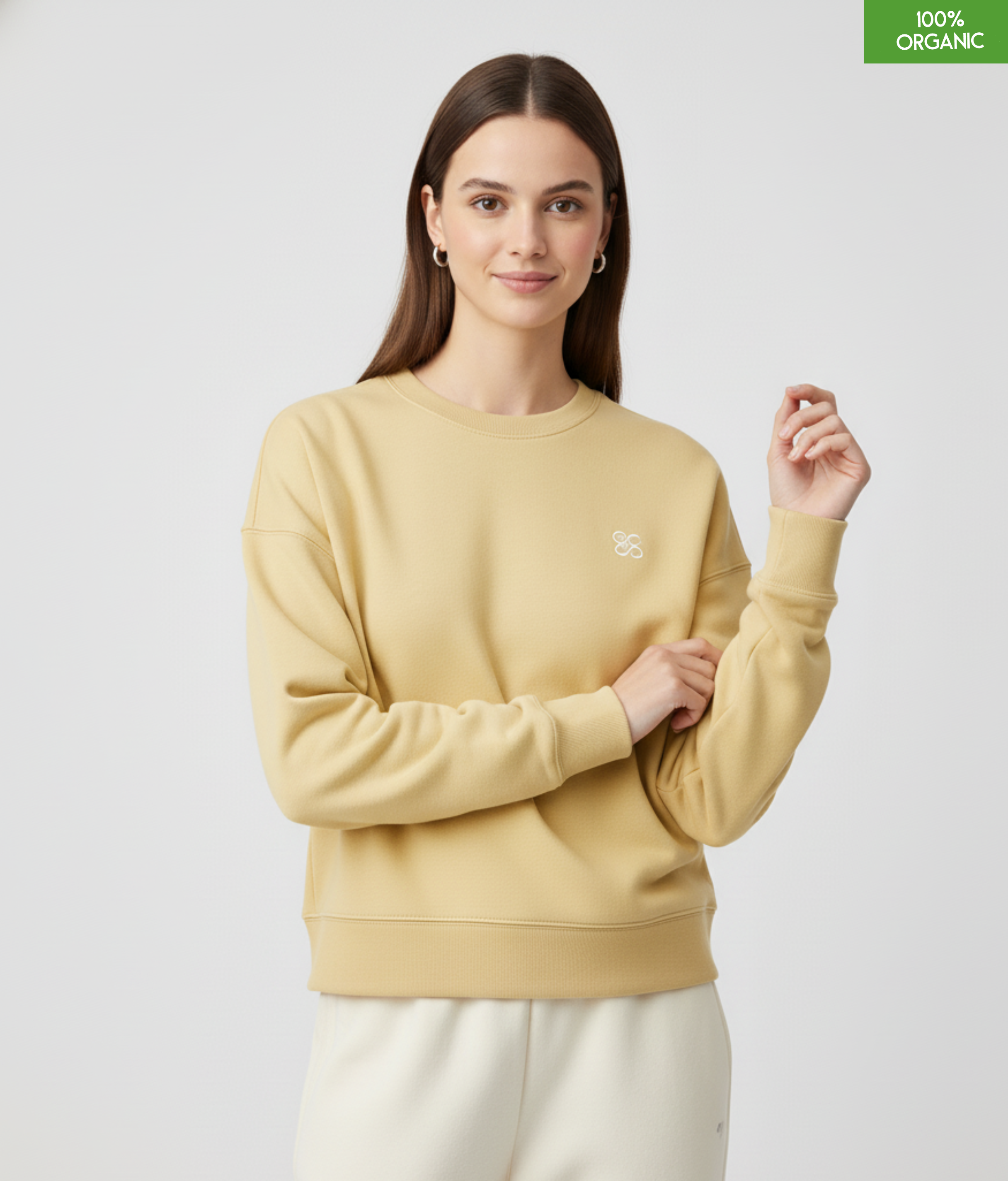 The women's crew neck sweatshirt | Viva Yellow | Medium fit | 300gsm