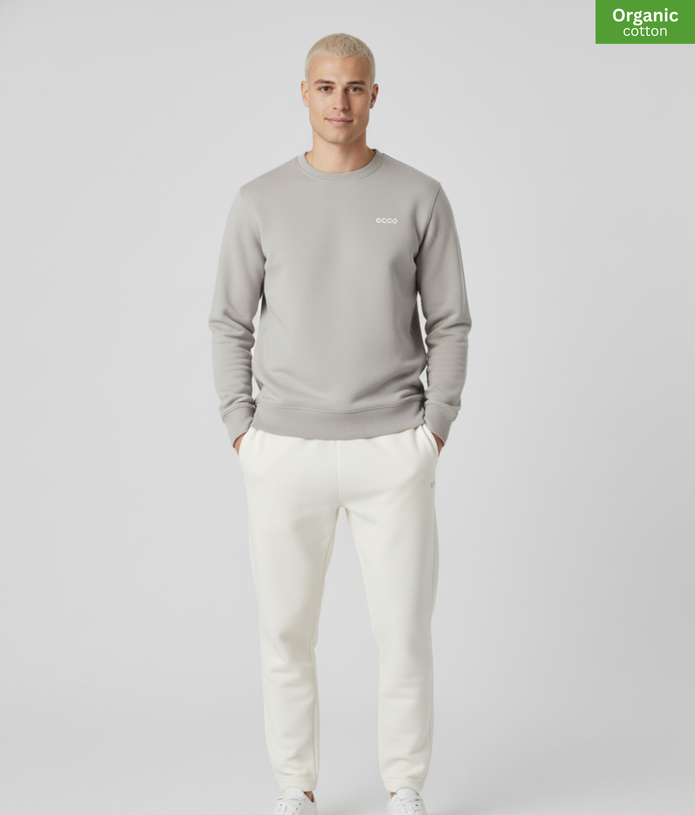 Organic Cotton crewneck sweatshirt | Opal |  Medium Fit.