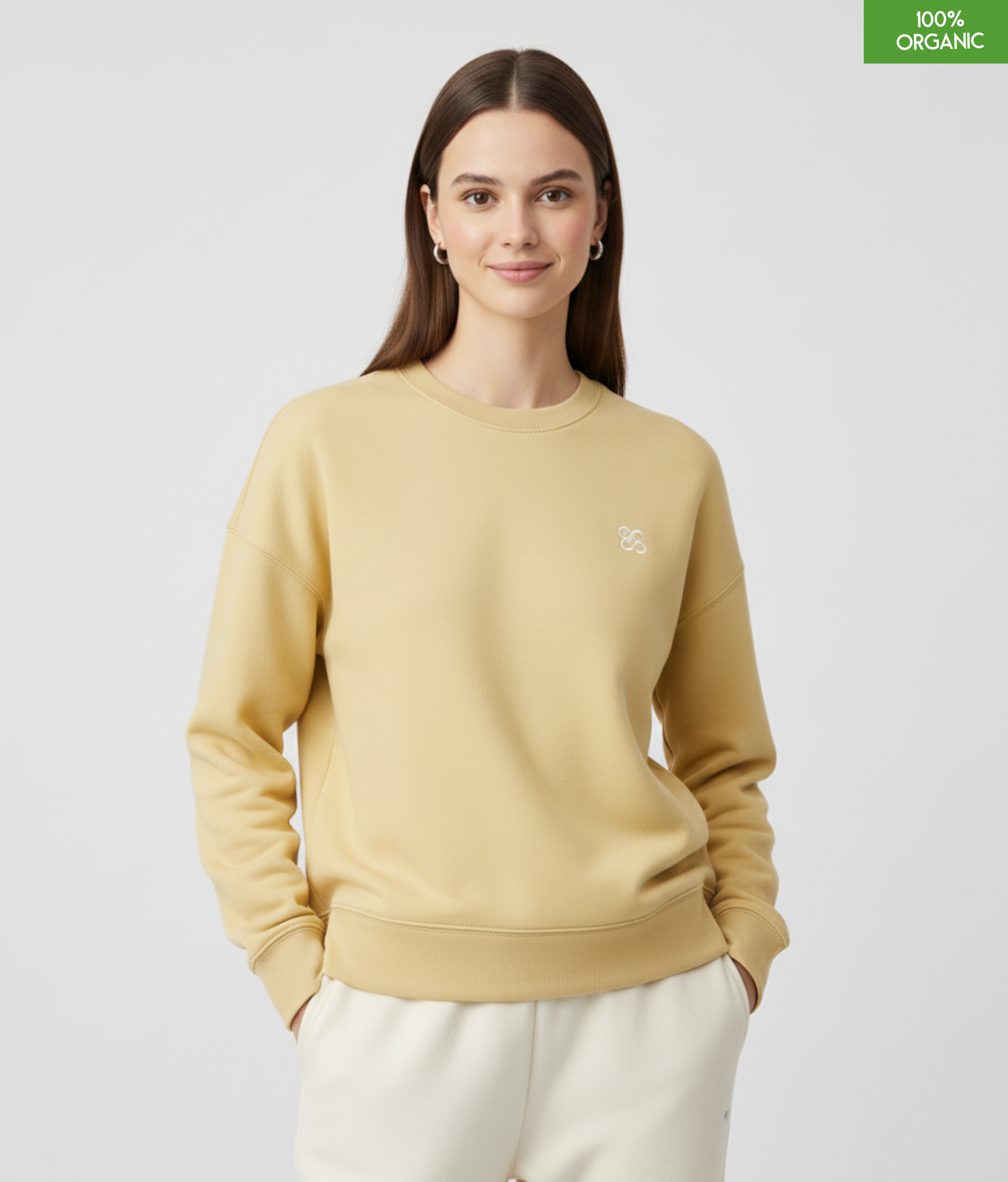 The women's crew neck sweatshirt | Viva Yellow | Medium fit | 300gsm