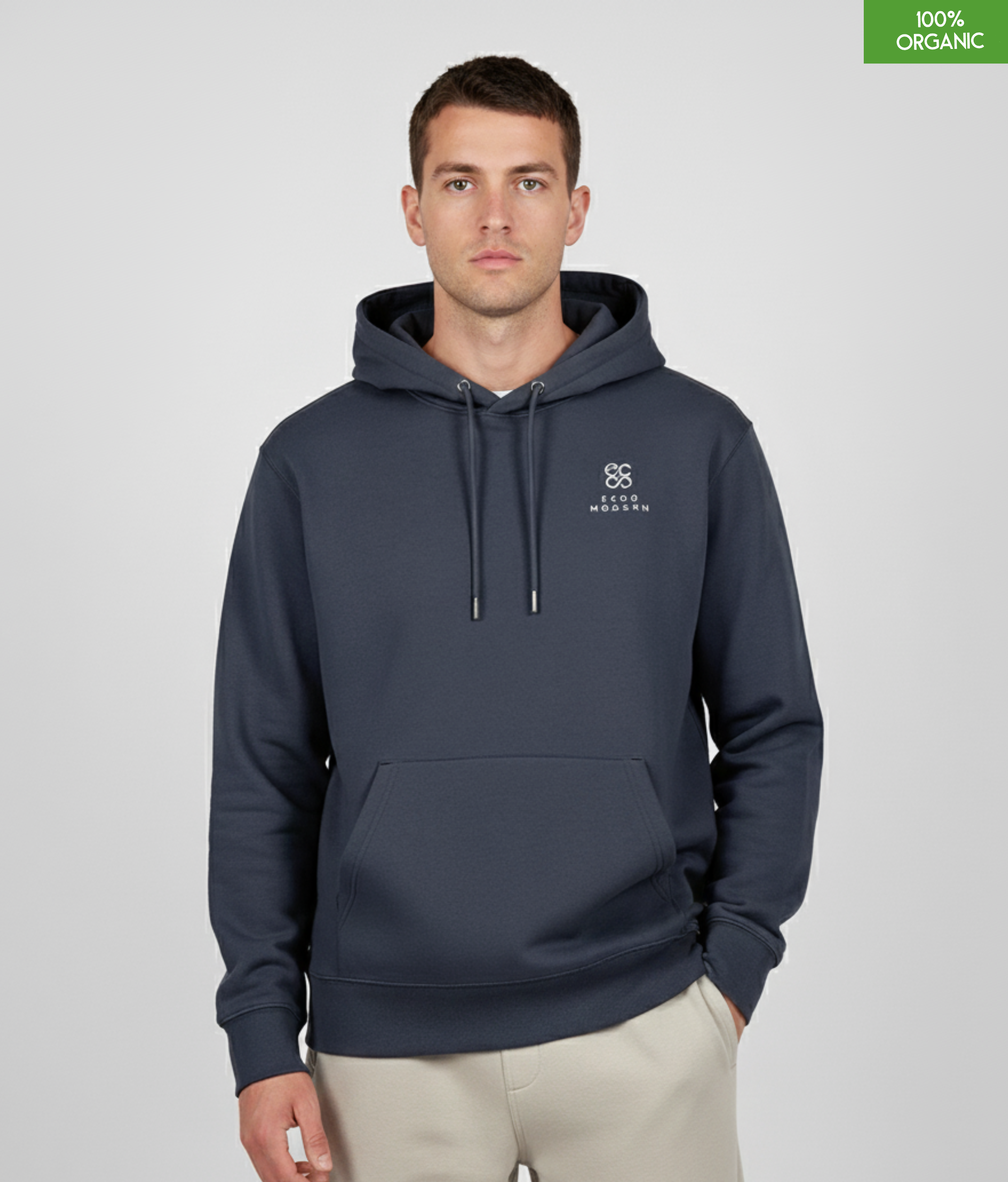 Organic Cotton Hoodie | India Ink Grey | Relaxed Medium Fit.