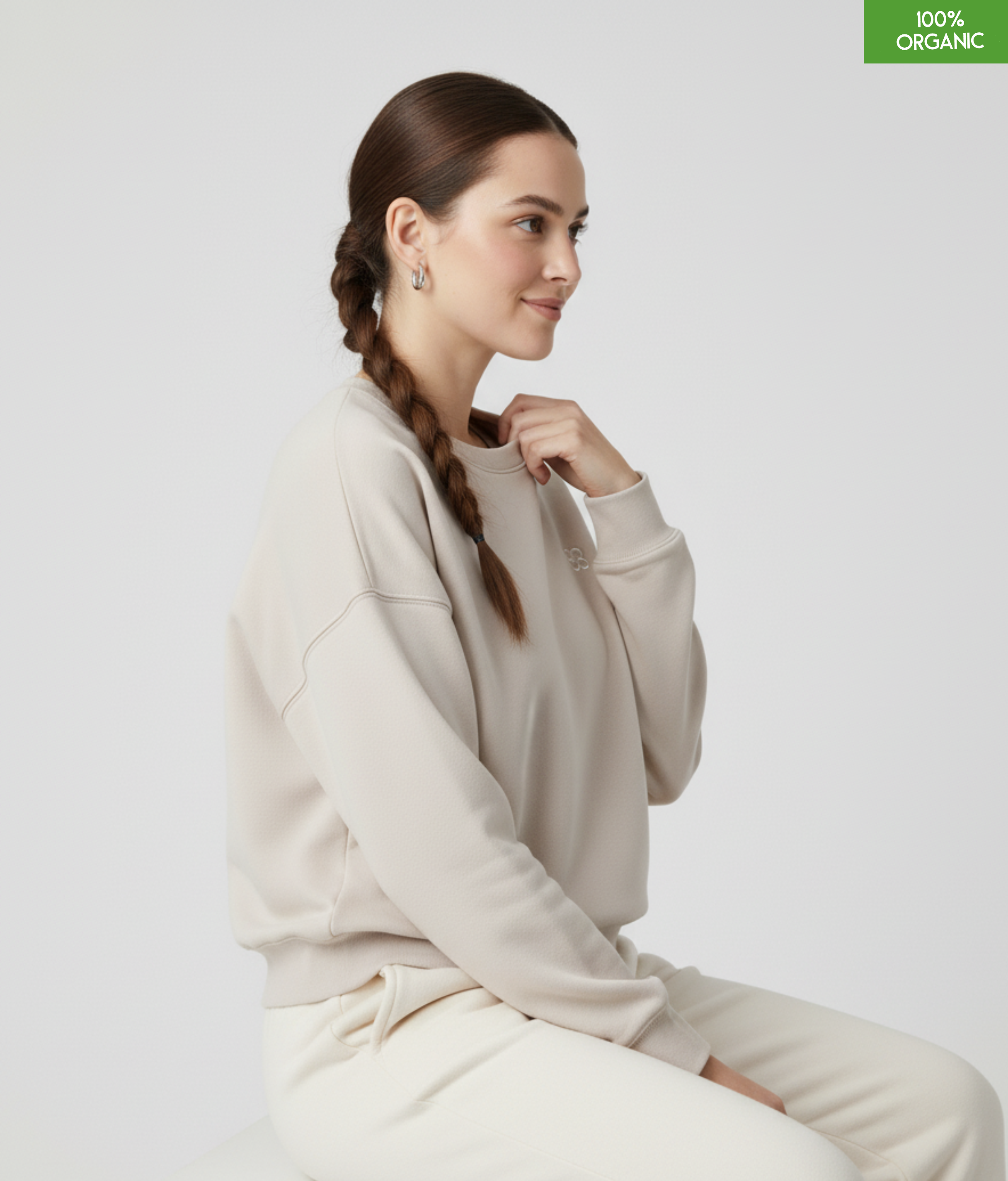 The women's crew neck sweatshirt | Eco-Heather | Medium fit | 300gsm