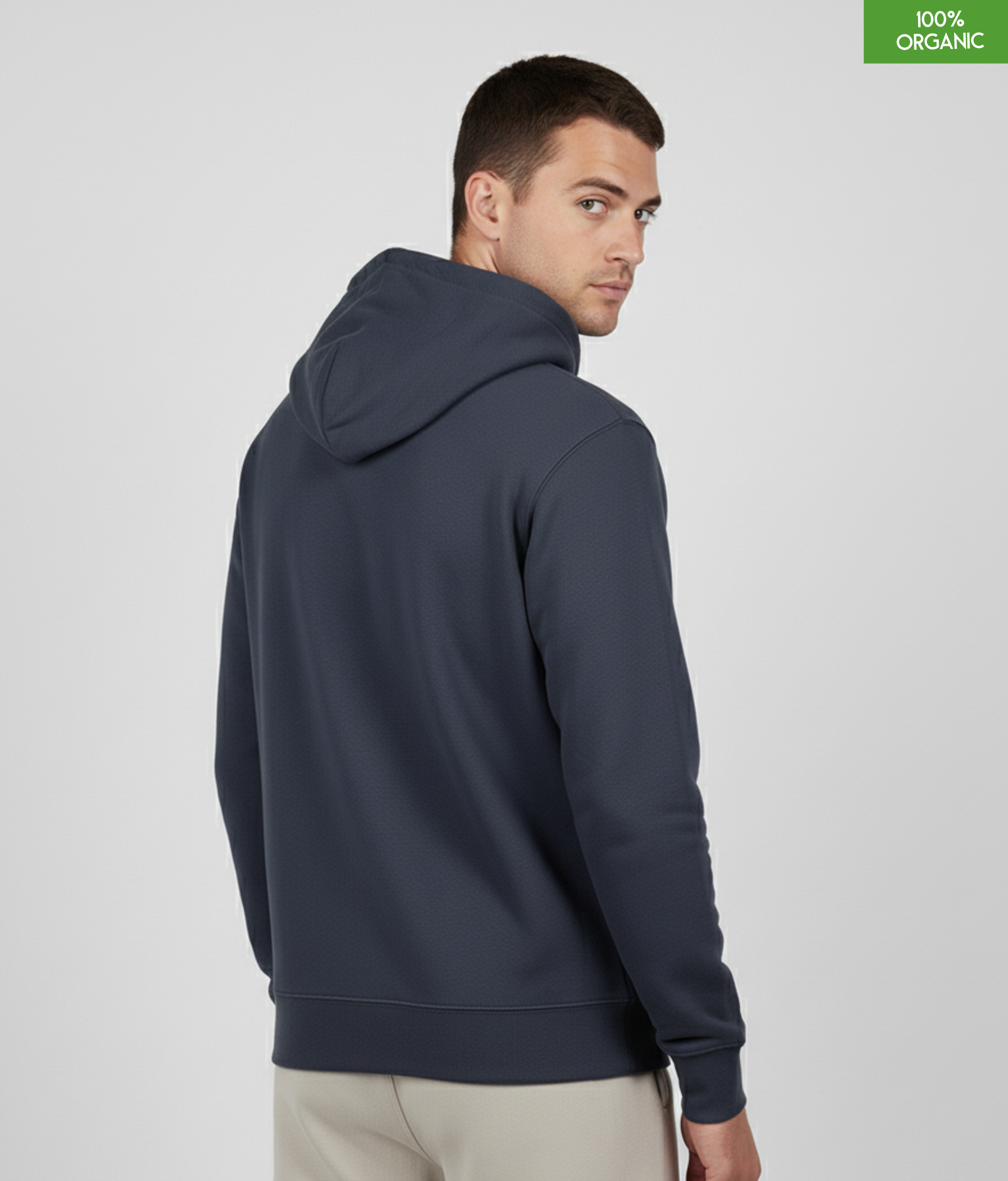 Organic Cotton Hoodie | India Ink Grey | Relaxed Medium Fit.