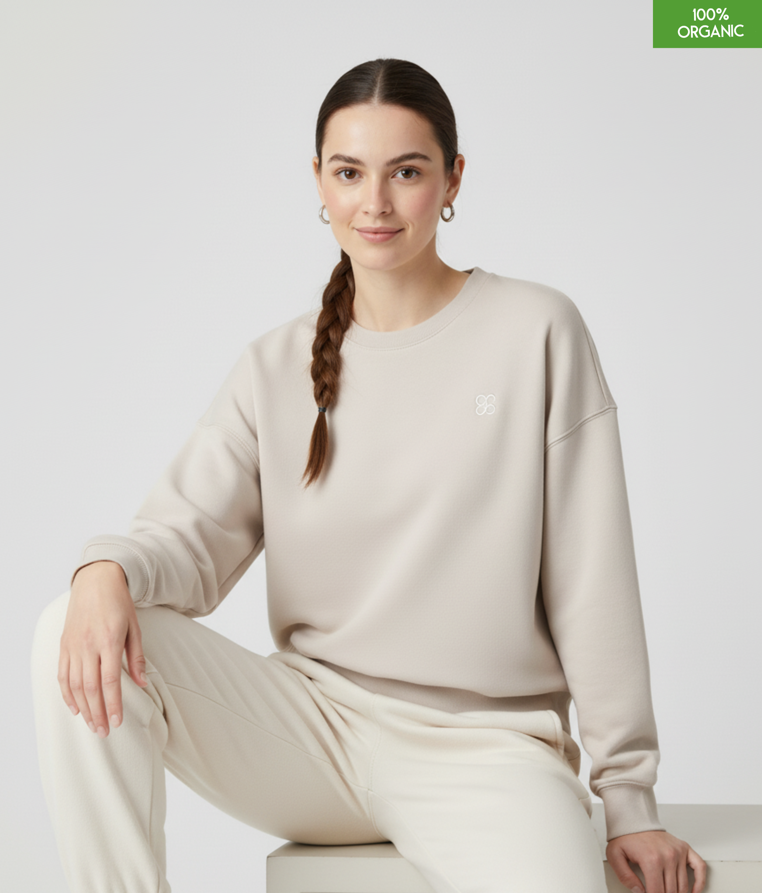 The women's crew neck sweatshirt | Eco-Heather | Medium fit | 300gsm