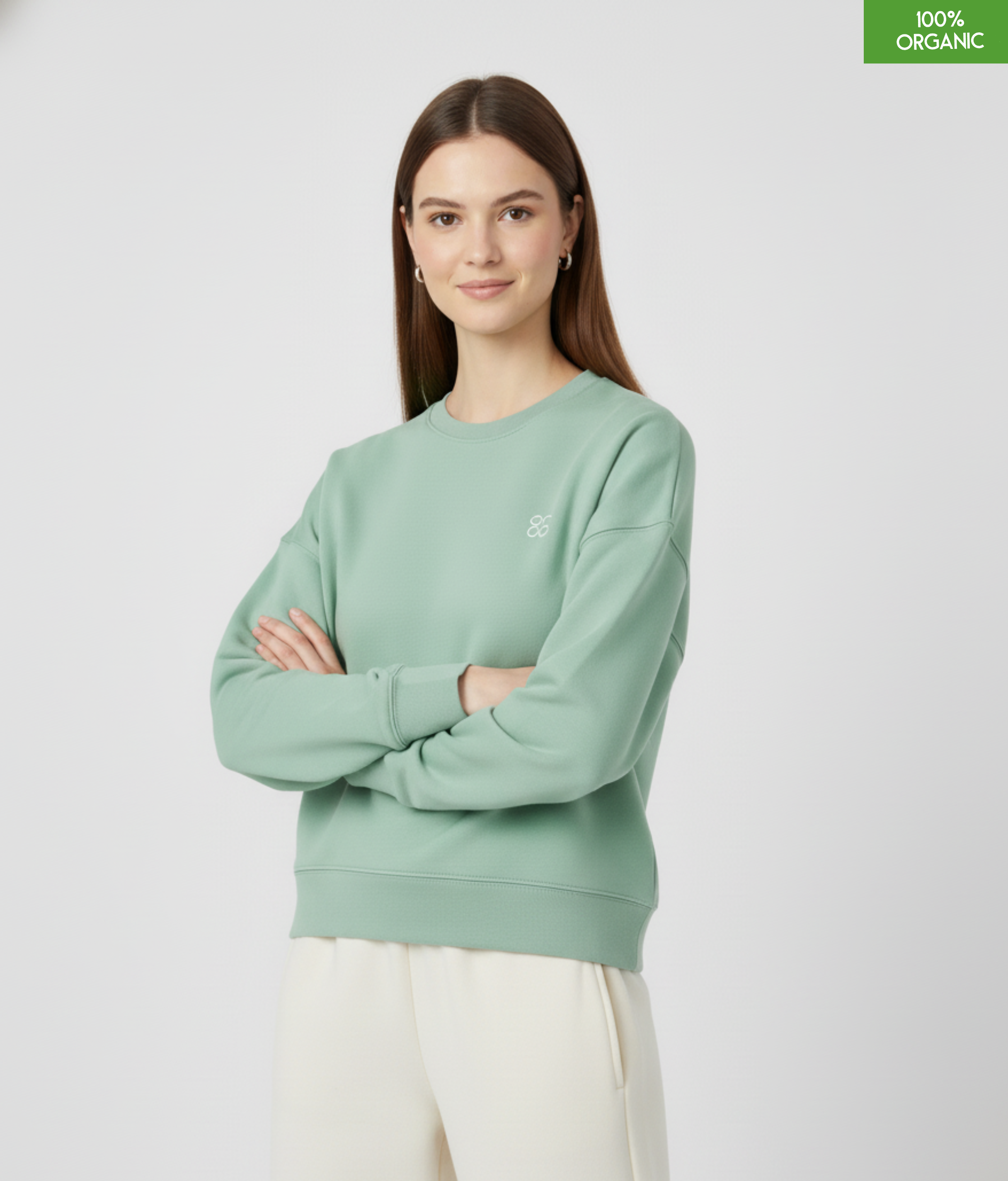 The women's crew neck sweatshirt | Misty Jade | Medium fit | 300gsm