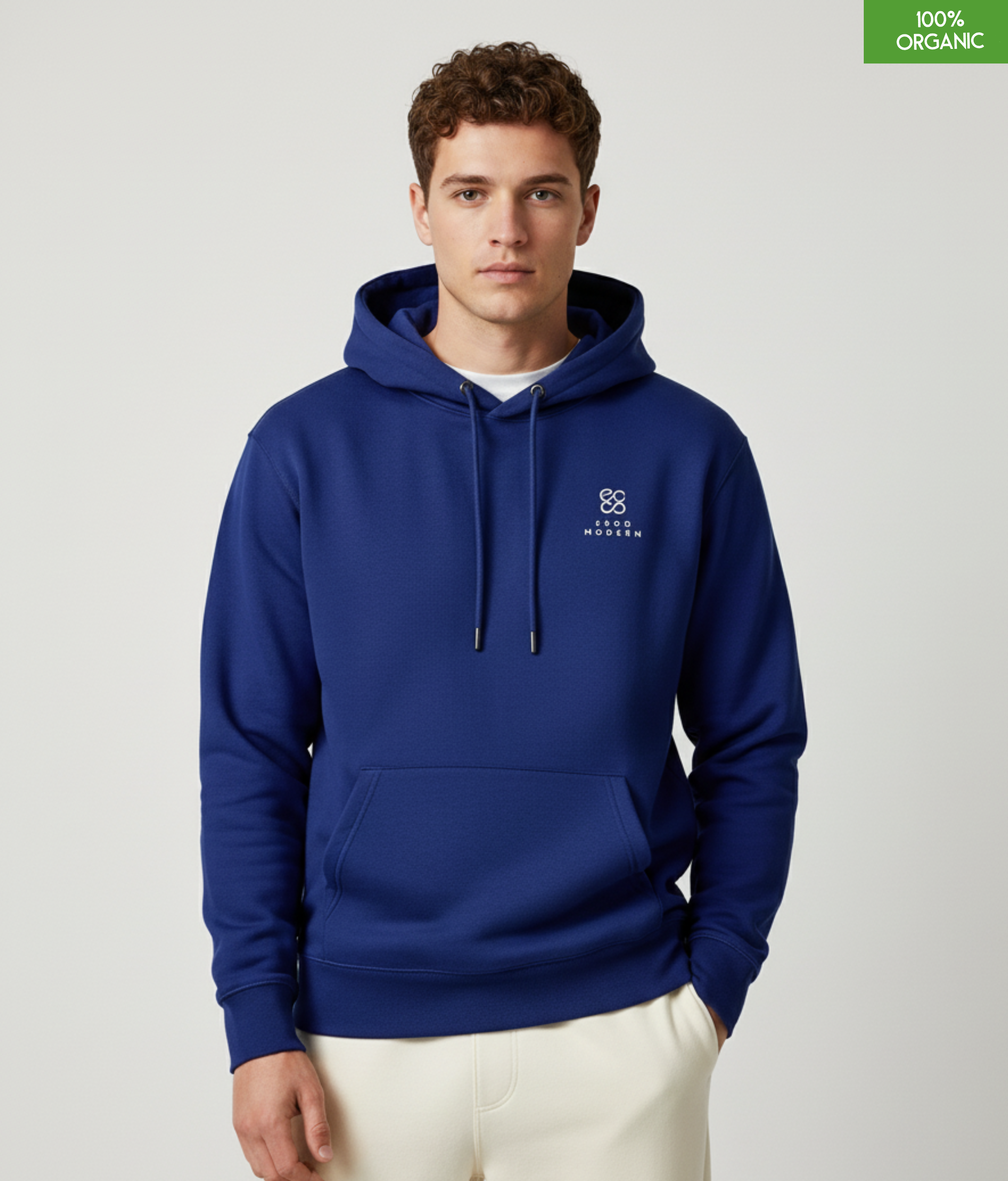 Organic Cotton Hoodie | Worker Blue | Relaxed Medium Fit.