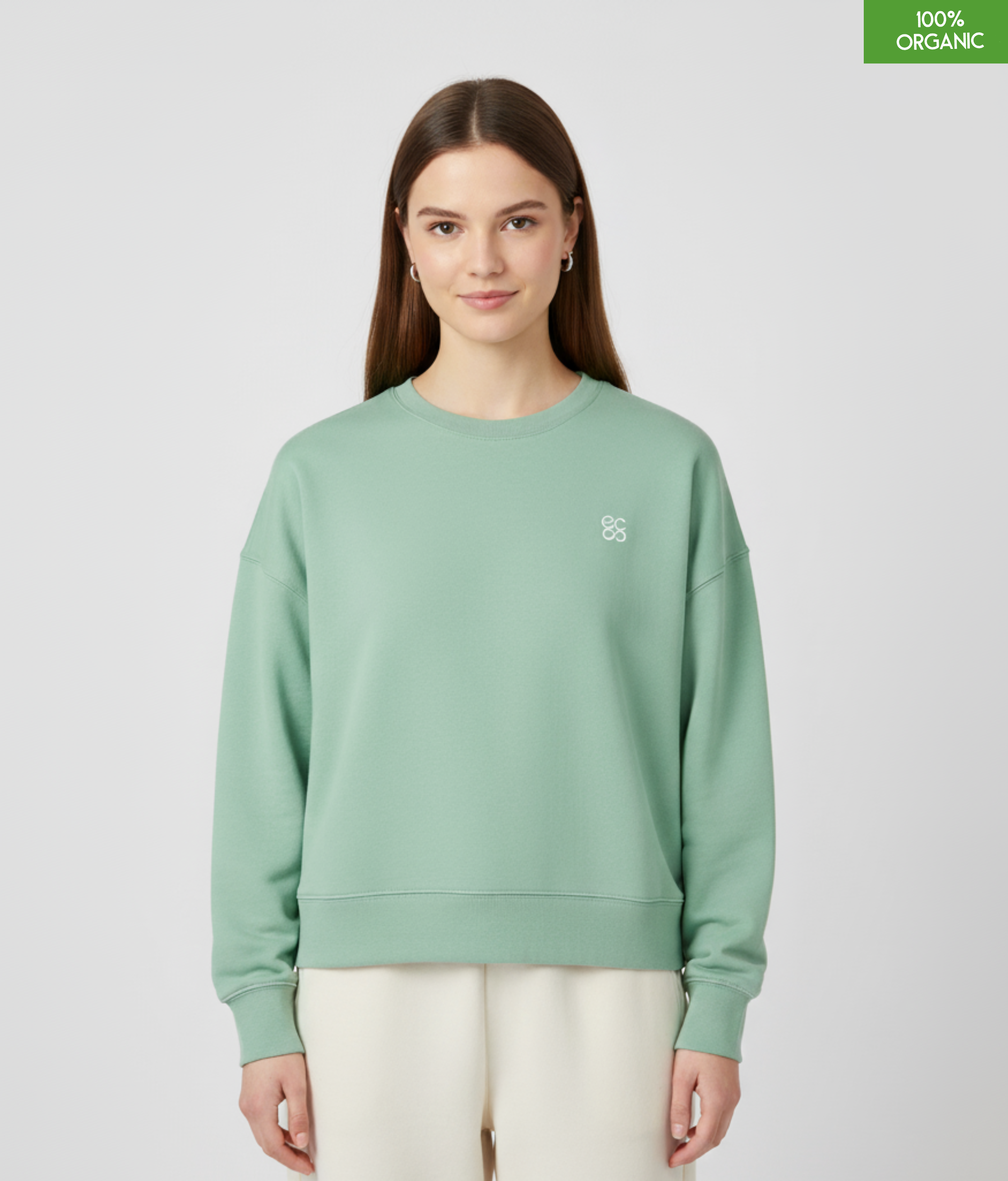 The women's crew neck sweatshirt | Misty Jade | Medium fit | 300gsm