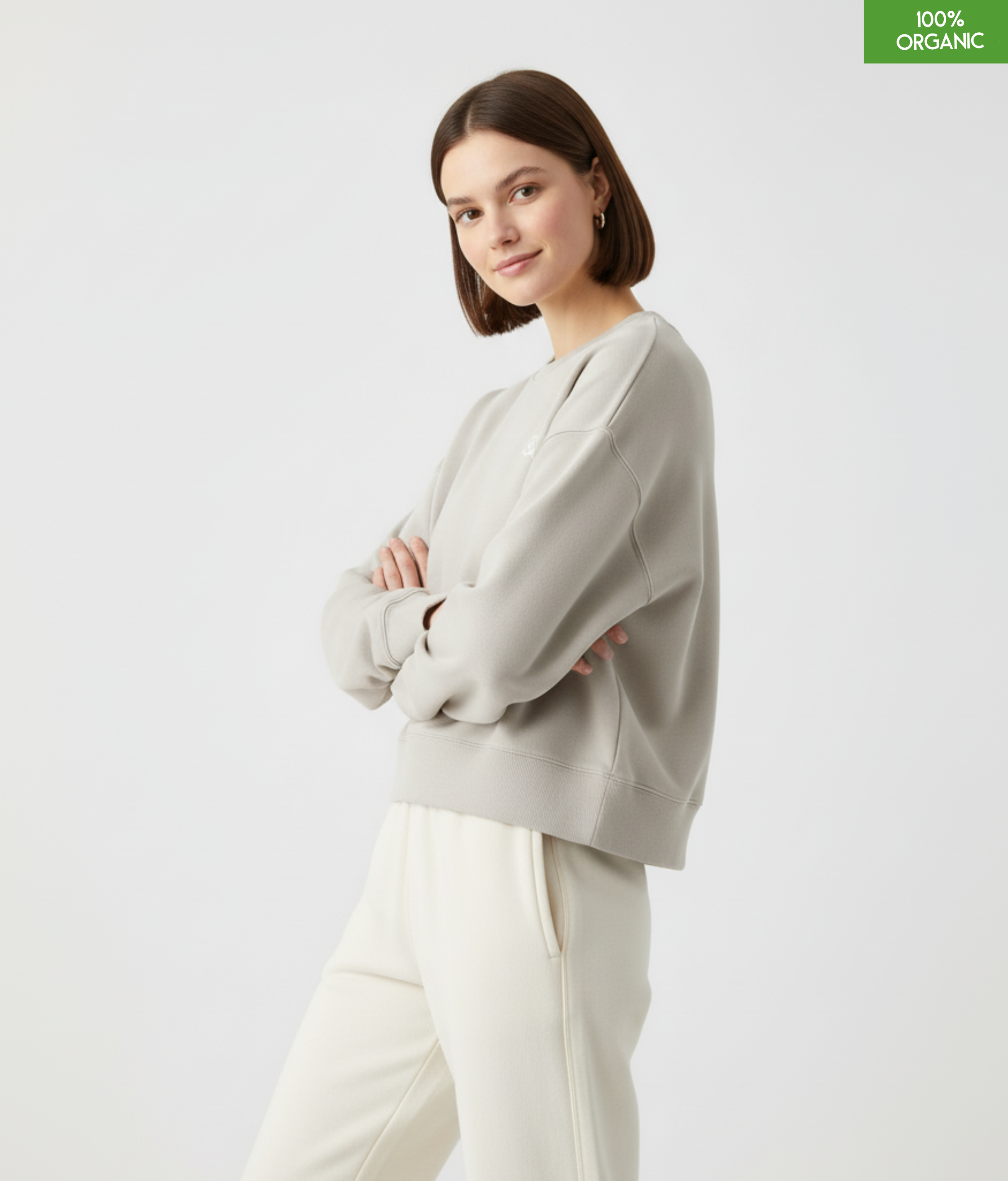 The women's crew neck sweatshirt | Heather Haze | Medium fit | 300gsm