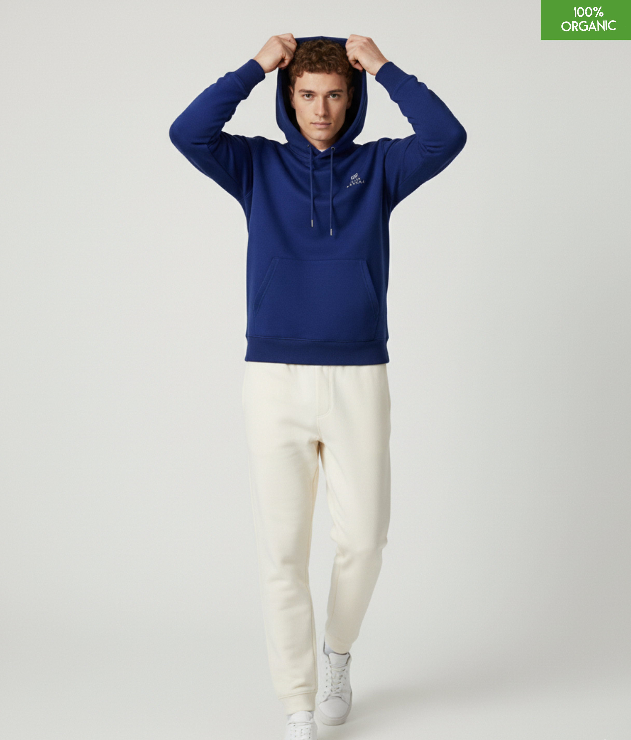 Organic Cotton Hoodie | Worker Blue | Relaxed Medium Fit.