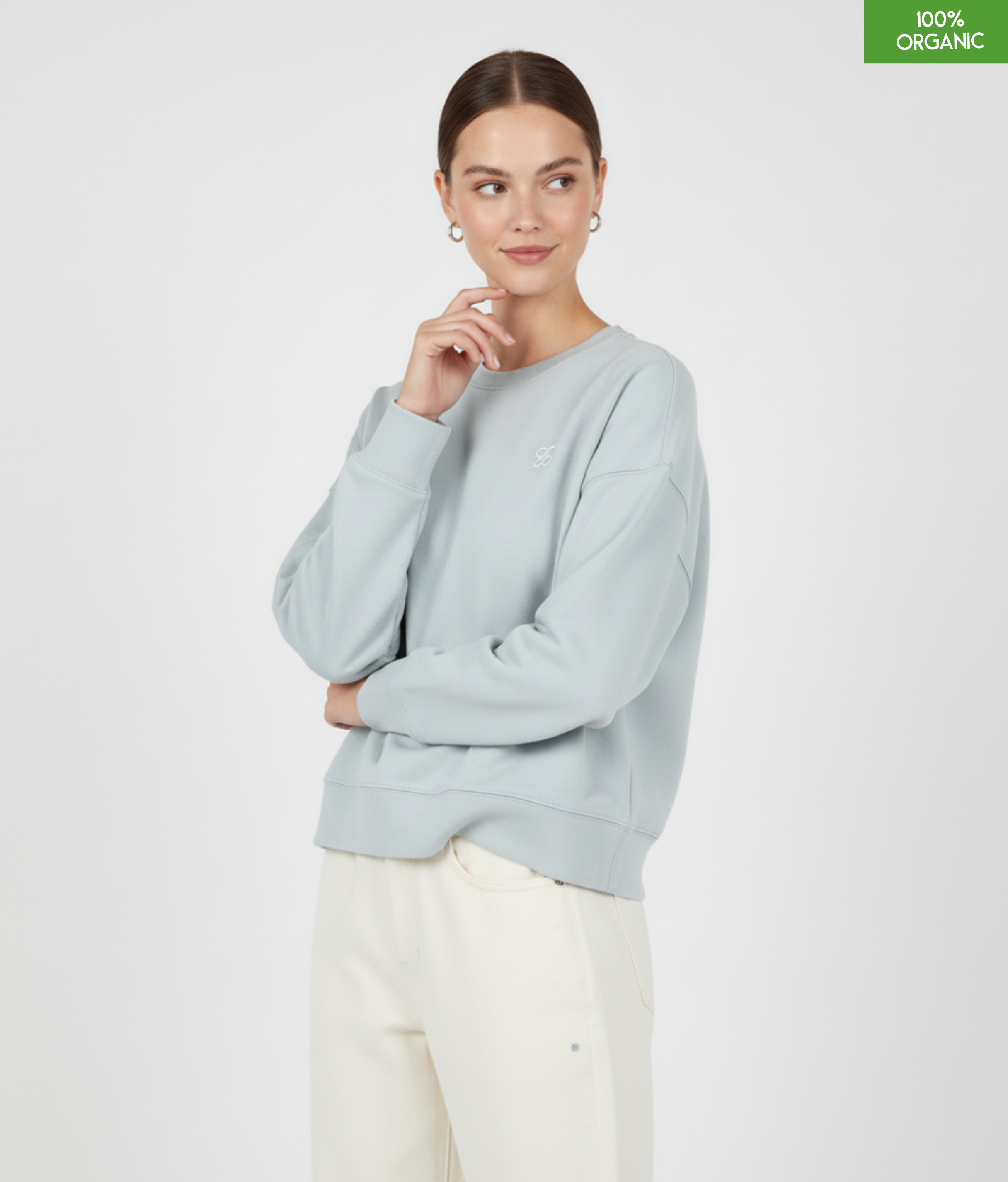 The women's crew neck sweatshirt | Blue Ice | Medium fit | 300gsm