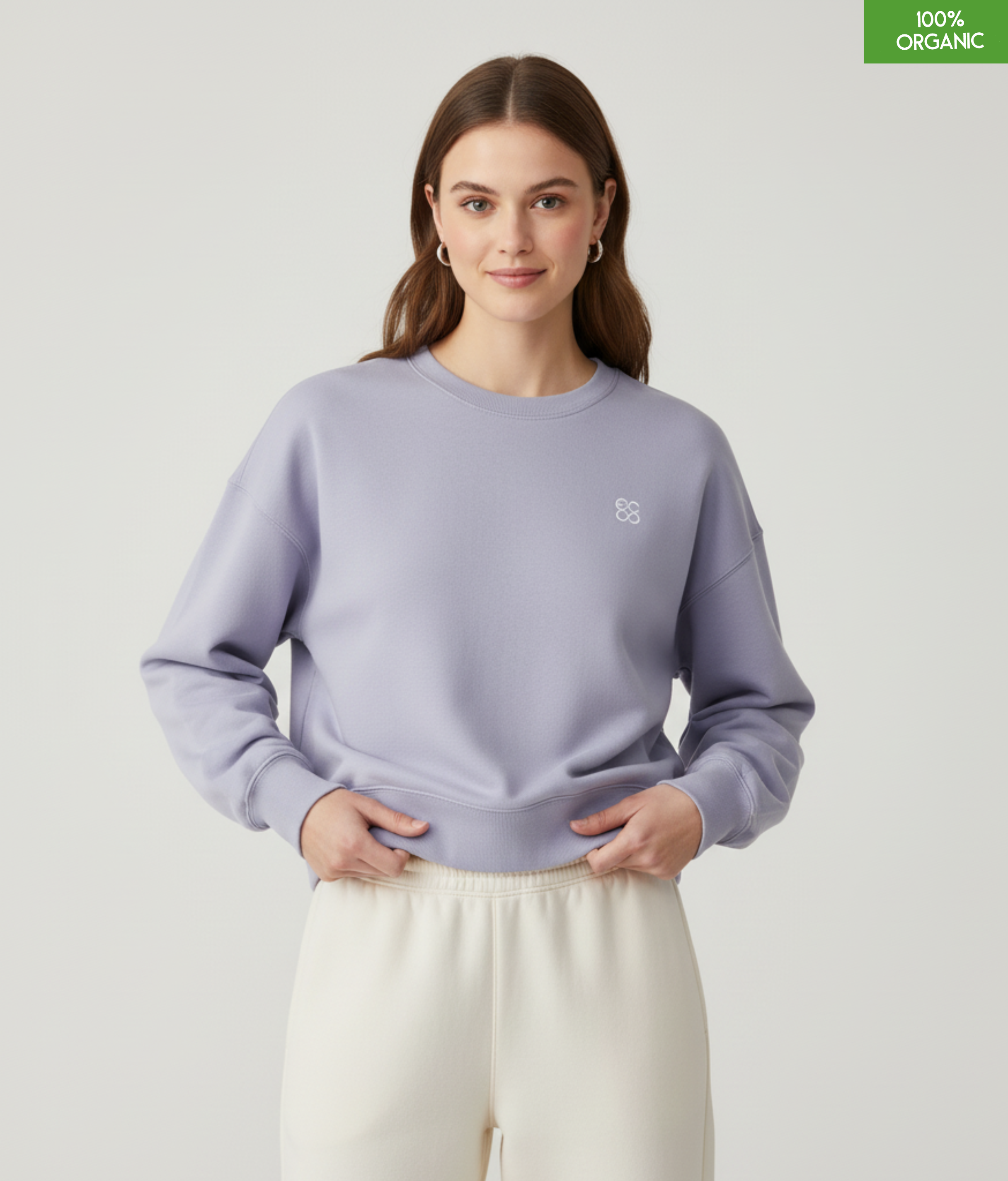 The women's crew neck sweatshirt | Lavender | Medium fit | 300gsm