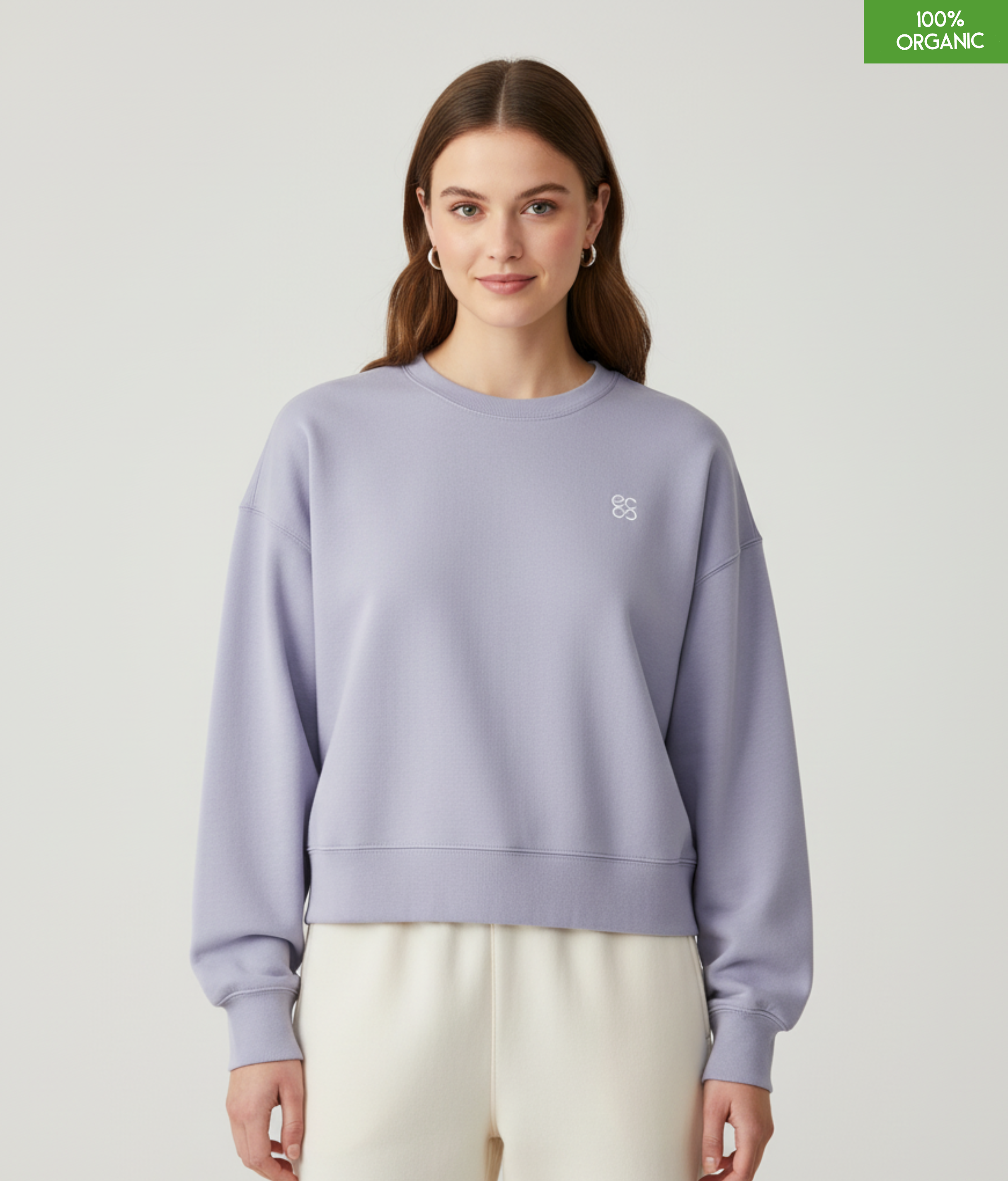 The women's crew neck sweatshirt | Lavender | Medium fit | 300gsm