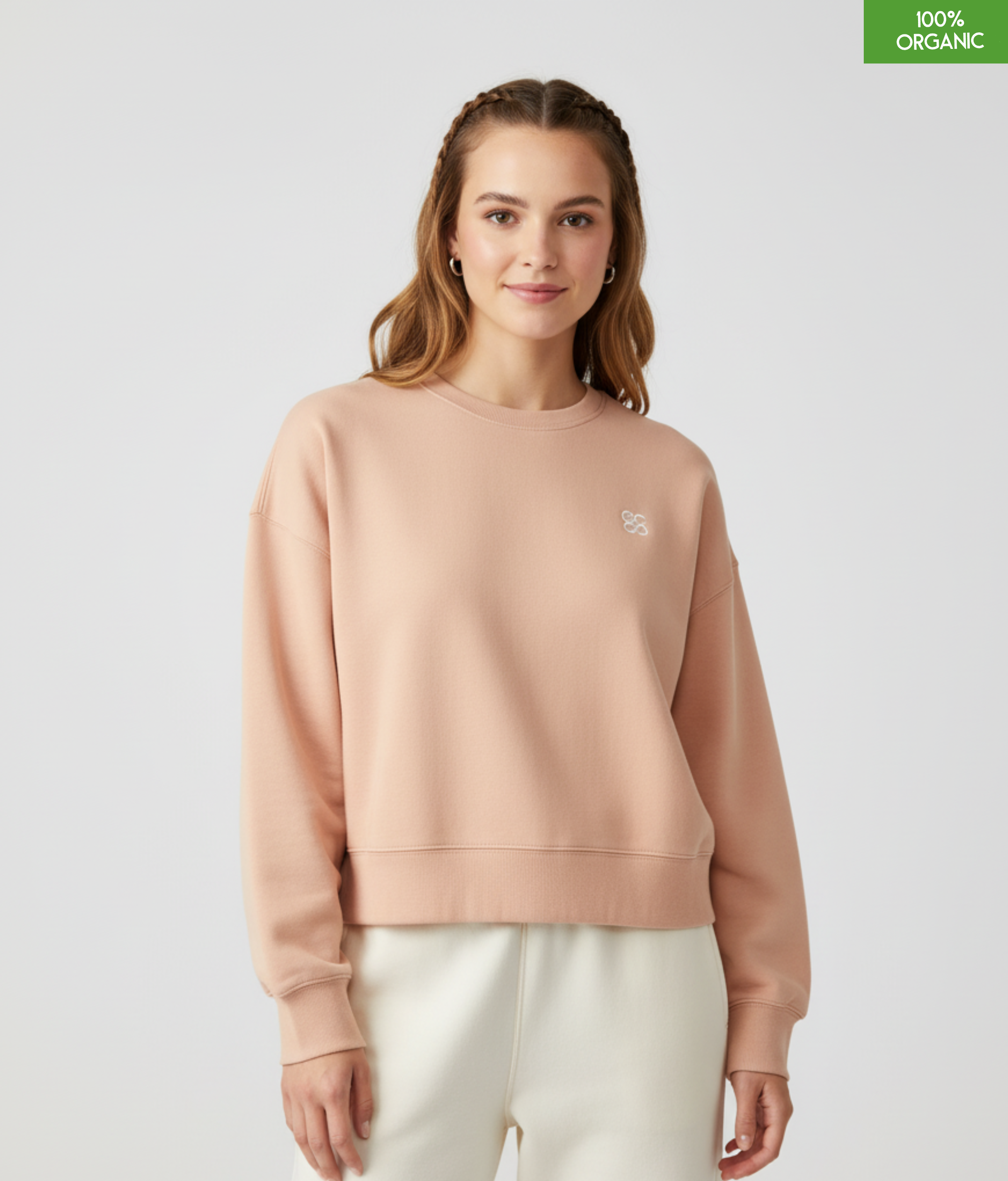 The women's crew neck sweatshirt | Fraiche Peche | Medium fit | 300gsm