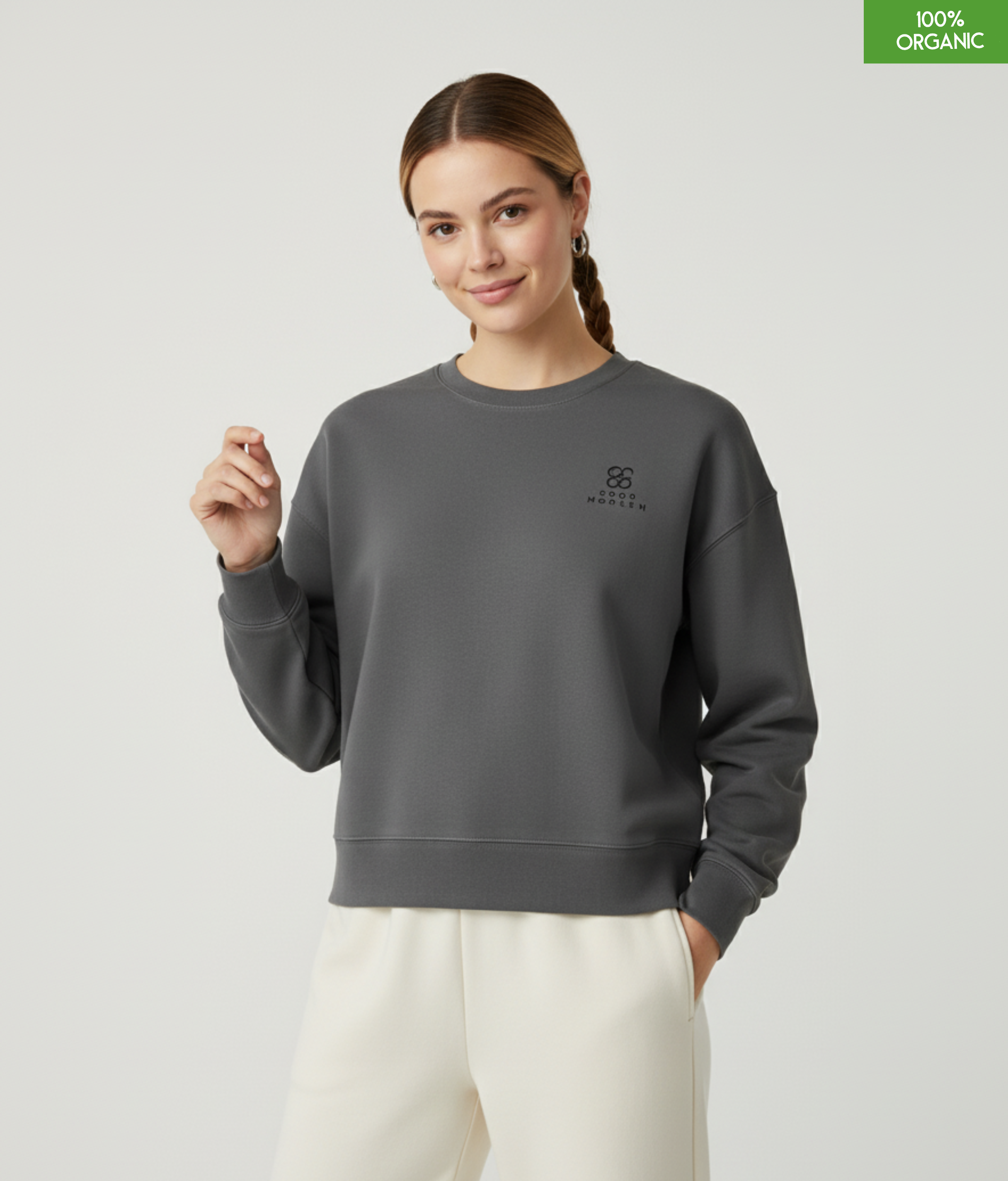 The women's crew neck sweatshirt | Anthracite | Medium fit | 300gsm