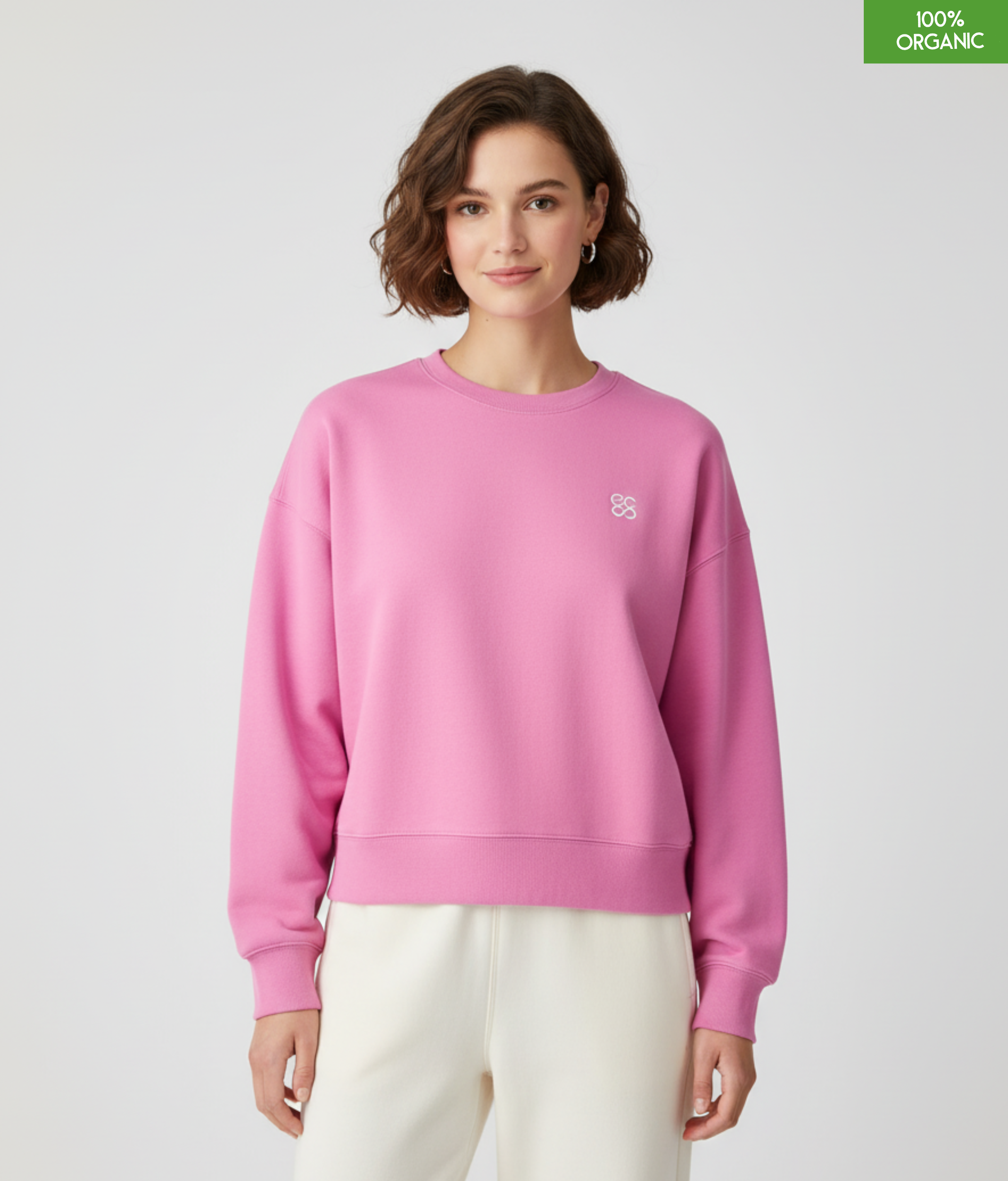The women's crew neck sweatshirt | Bubble Pink | Medium fit | 300gsm
