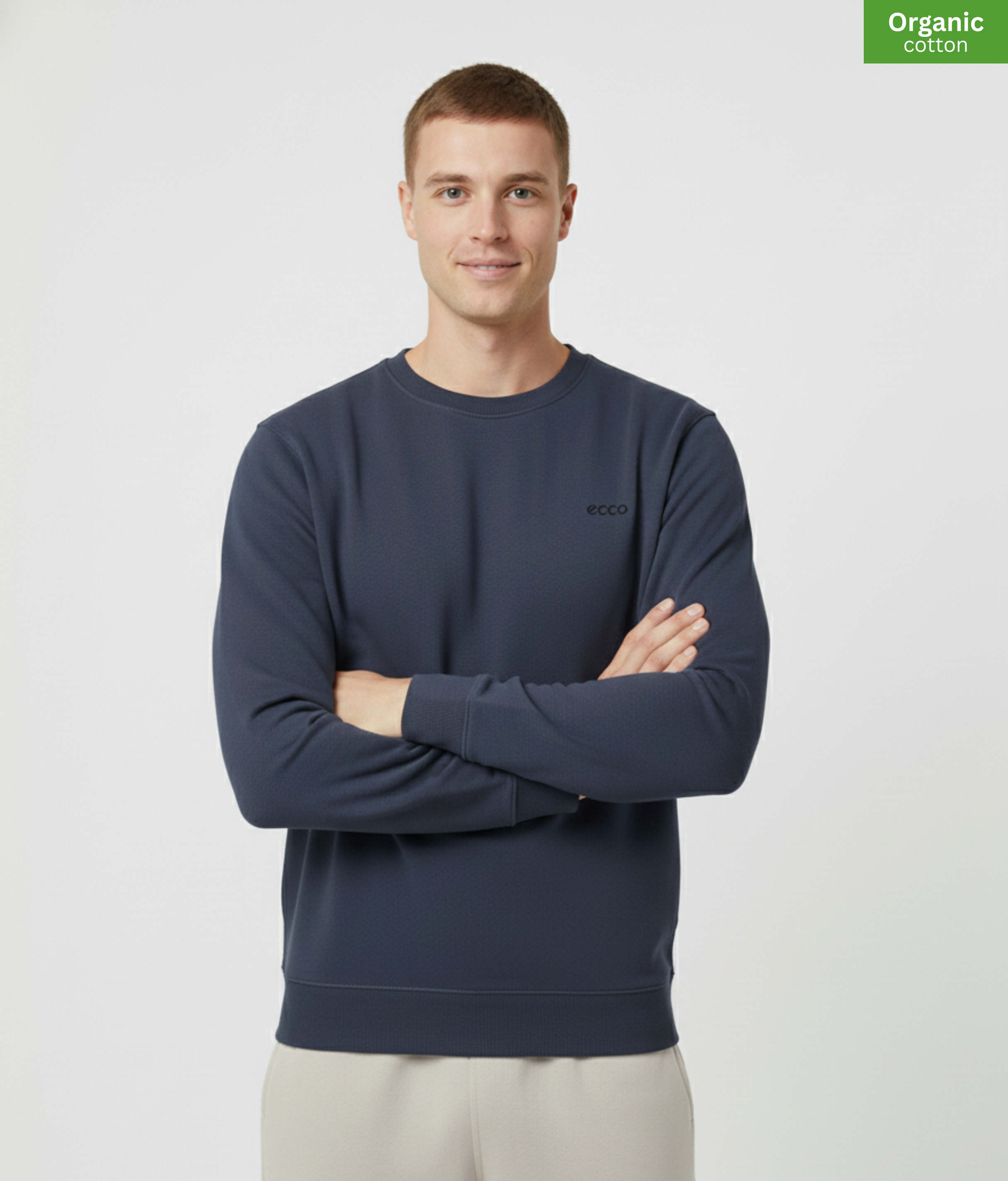 Organic Cotton crewneck sweatshirt | India Ink Grey |  Medium Fit.