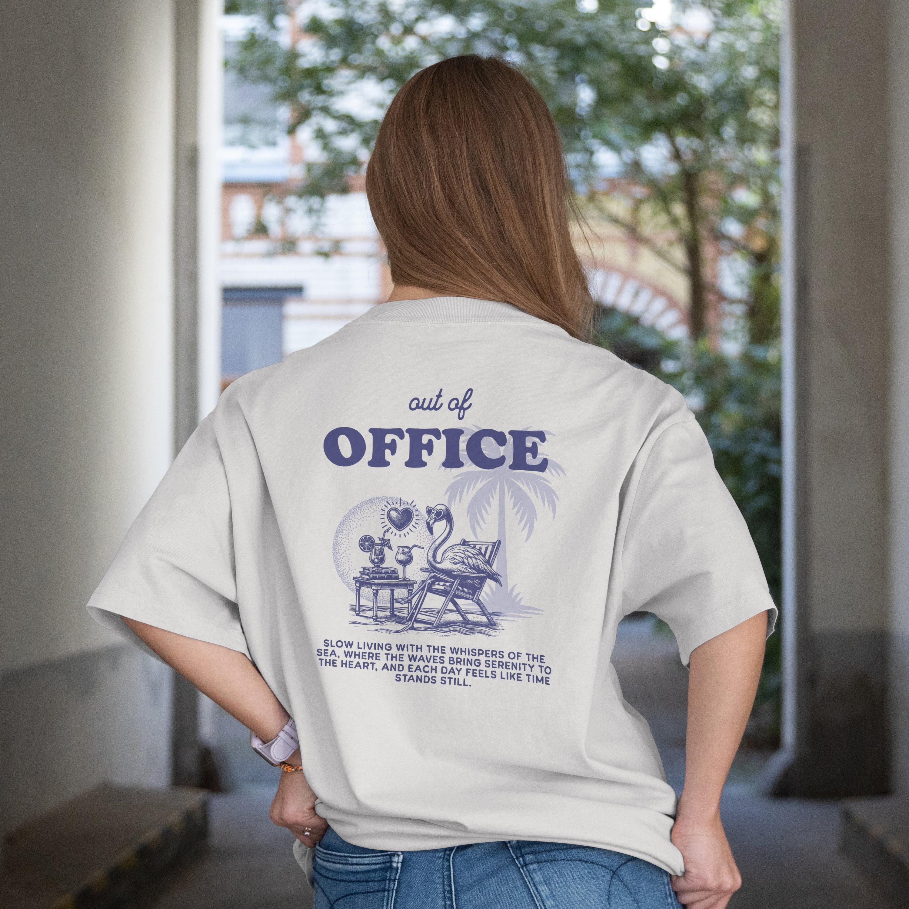 “Out of Office” Relaxed Beach Vibes Oversized T-Shirt — Slow Living Escape