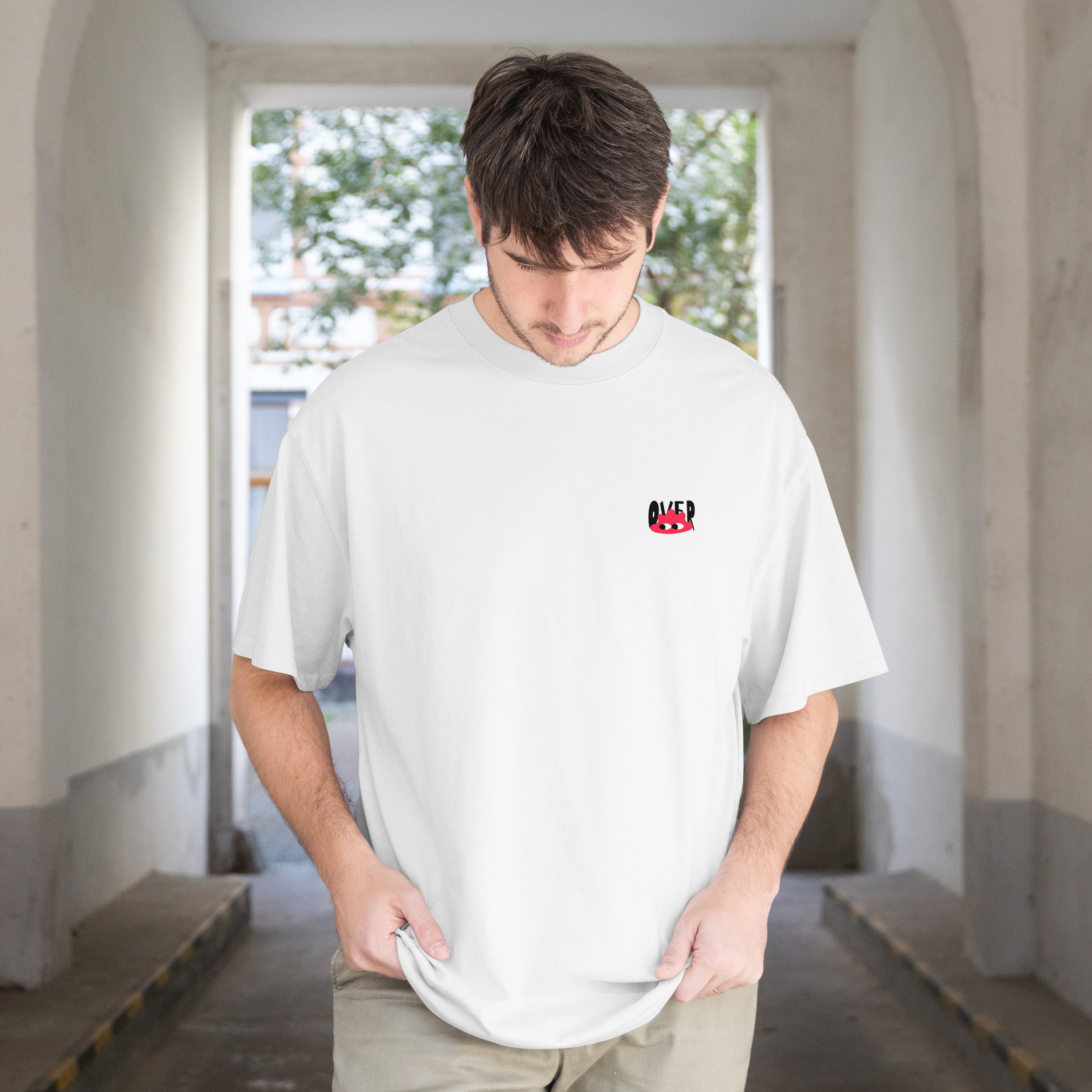 “Overthinking” Oversized Graphic T-Shirt — Playful Mental Health Design