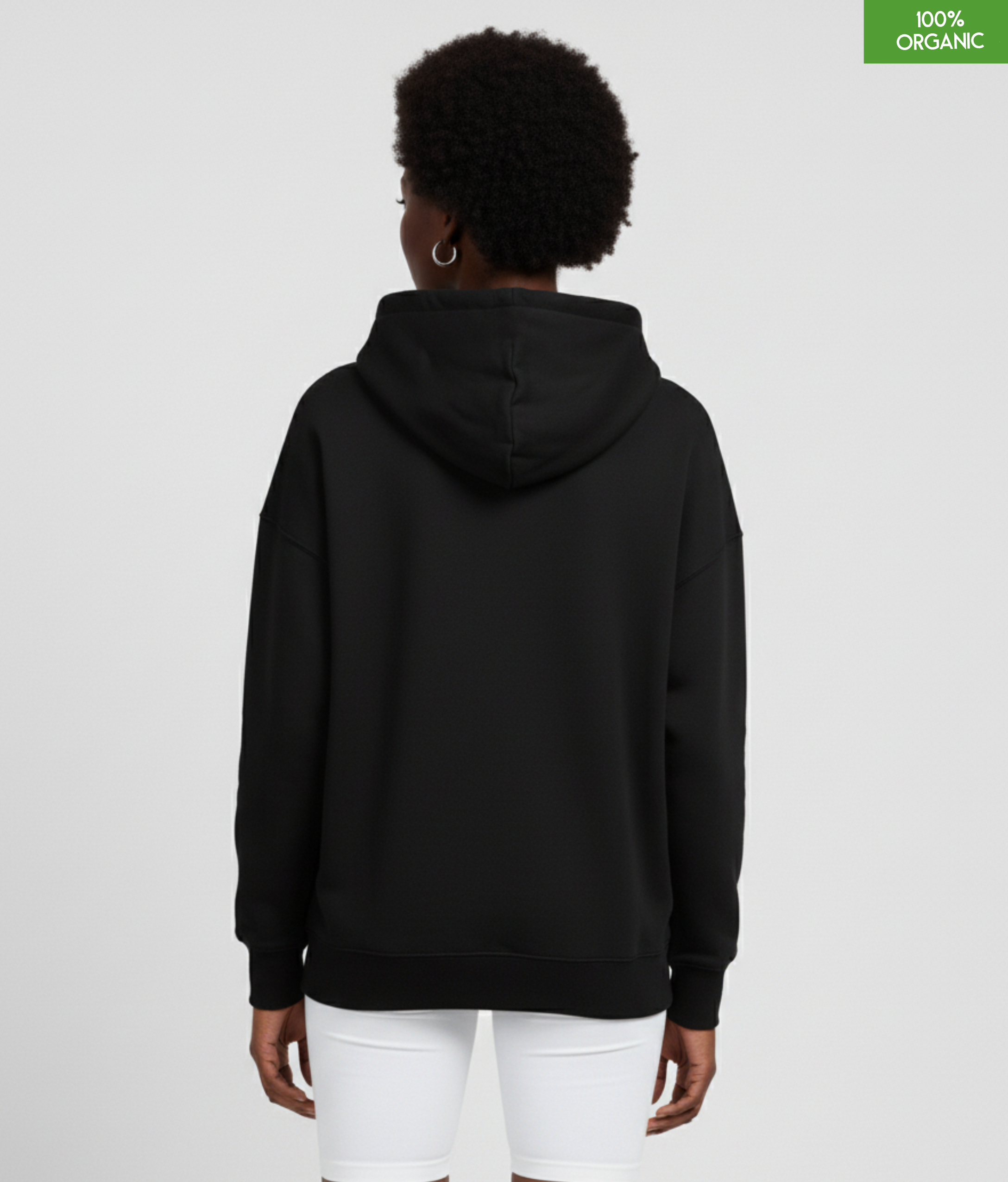 Organic cotton Hoodie sweatshirt | Colour Black | Medium fit .