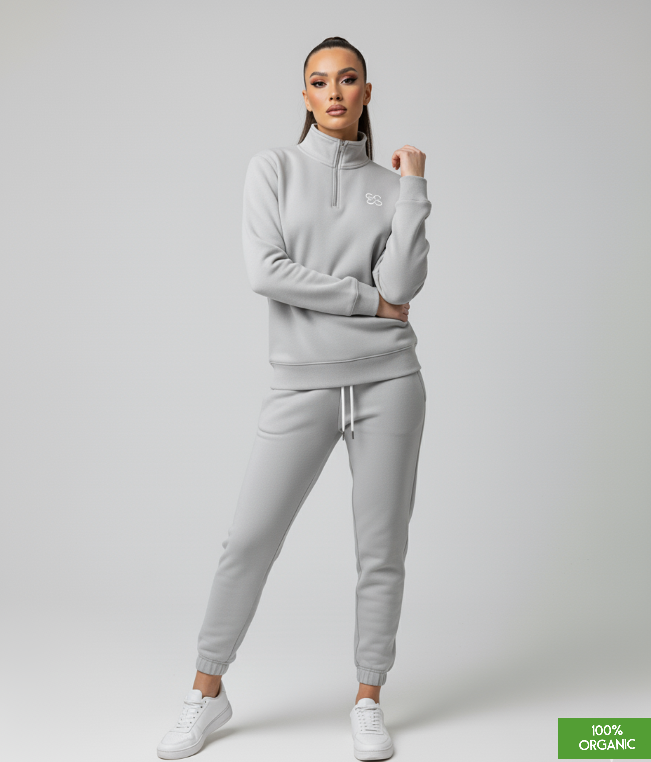 The quarter zip sweatshirt | Heather Grey | Medium Fit | 280gsm