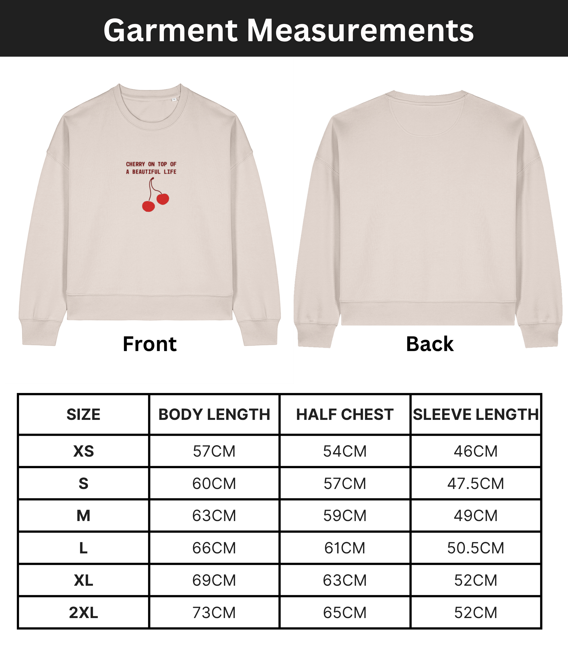 "Cherry on top of a beautiful life " The women's crew neck sweatshirt | Eco-Heather | Medium fit | 300gsm