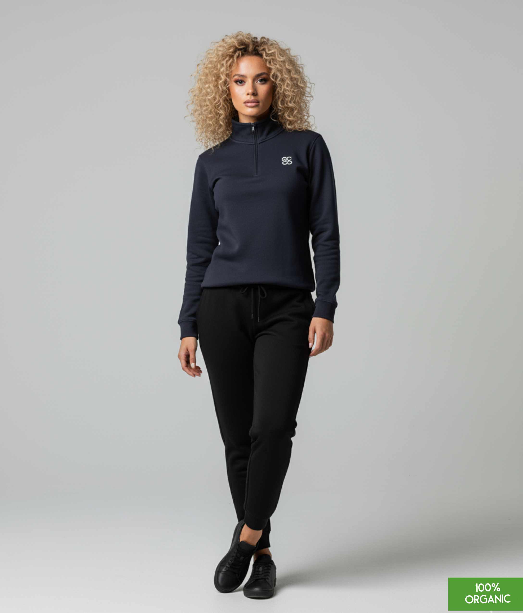 The quarter zip sweatshirt | French Navy | Medium Fit | 280gsm