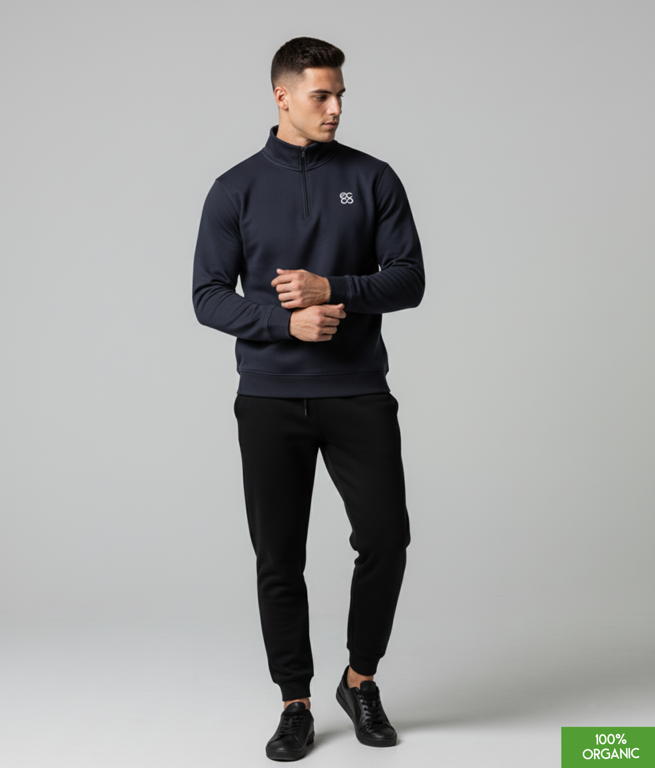 The quarter zip sweatshirt | French Navy | Medium Fit | 280gsm