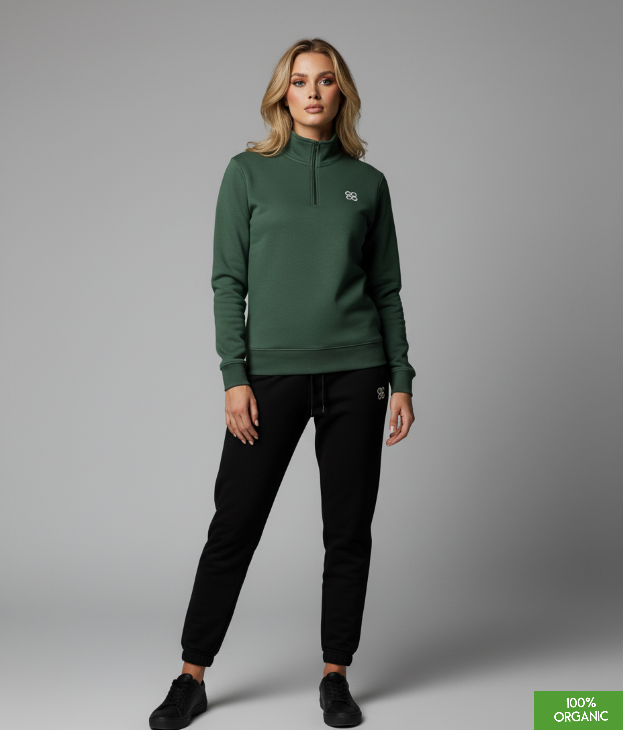 The quarter zip sweatshirt | Bottle Green | Medium Fit | 280gsm