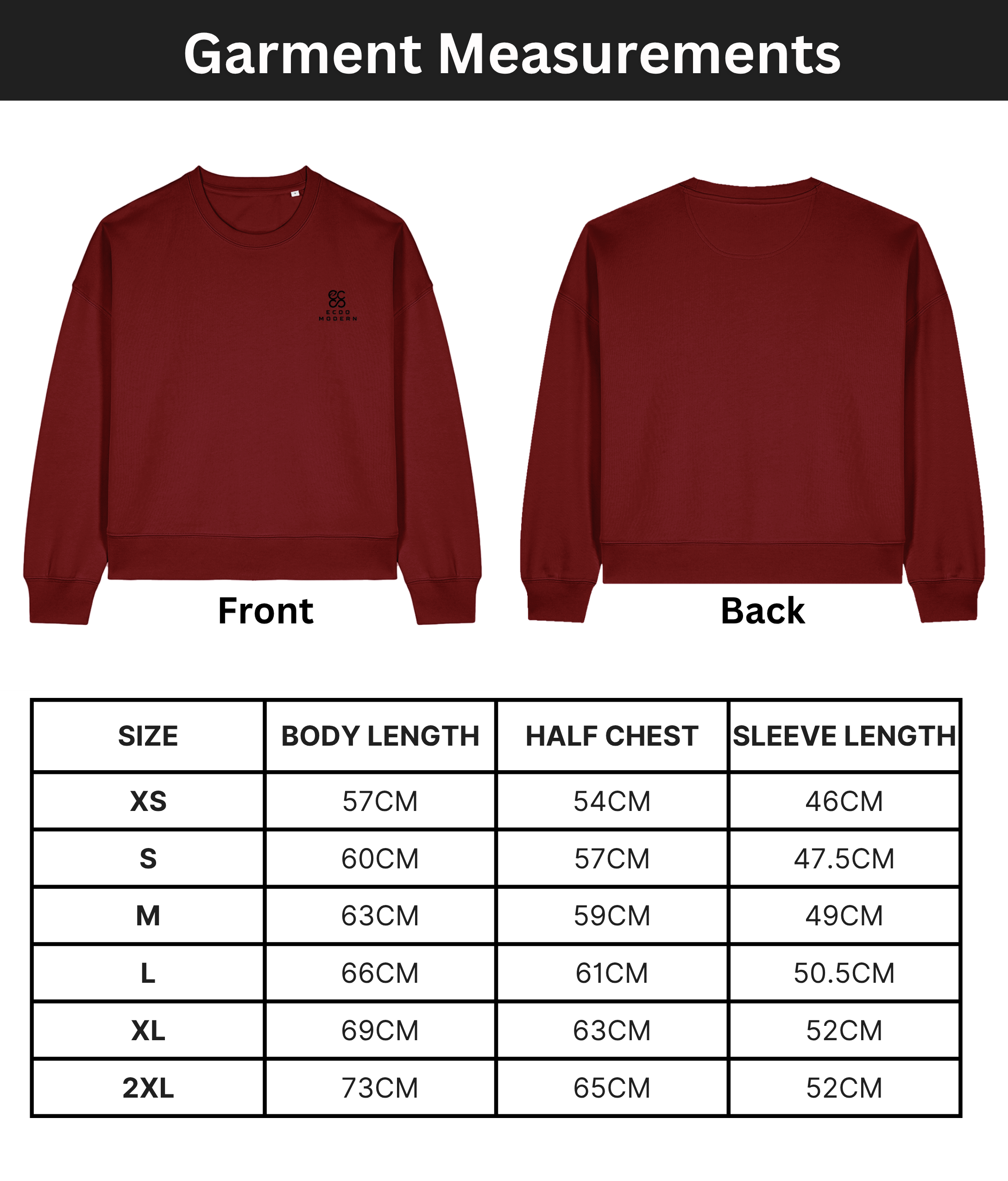 The women's crew neck sweatshirt | Burgundy | Medium fit | 300gsm