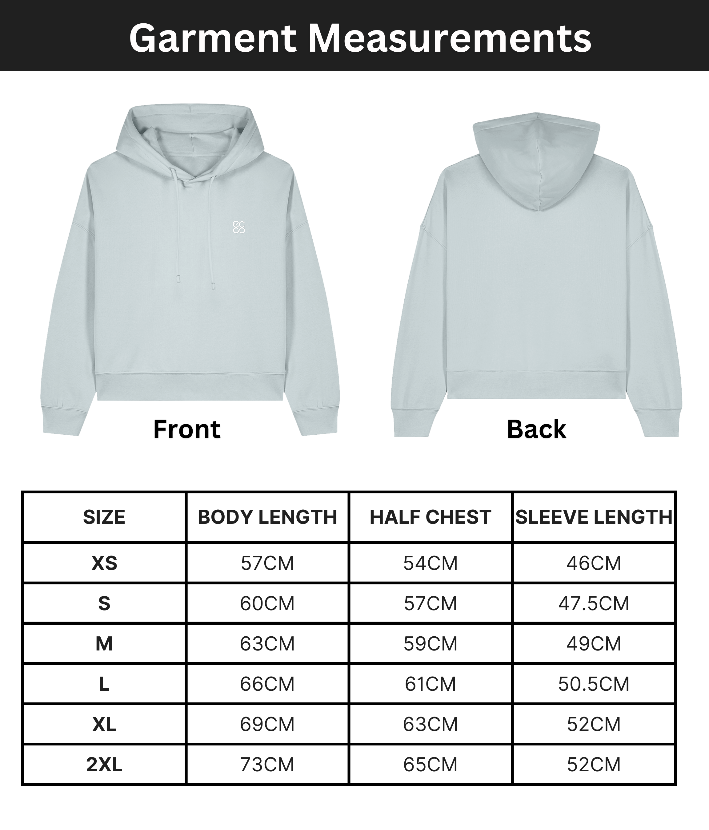 Organic cotton Hoodie  | Blue Ice | Medium fit