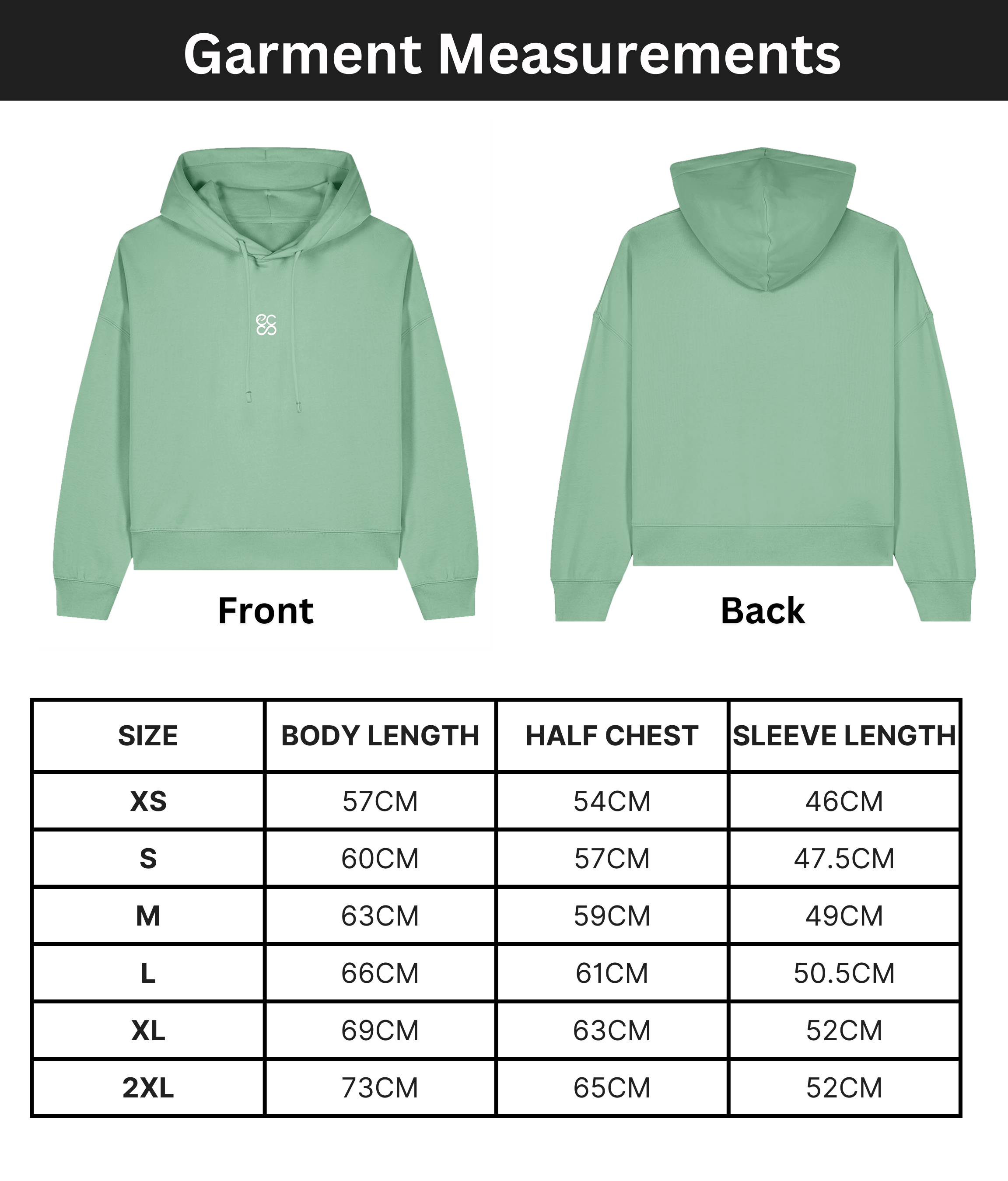 Organic cotton Hoodie  | Misty Jade | Medium fit