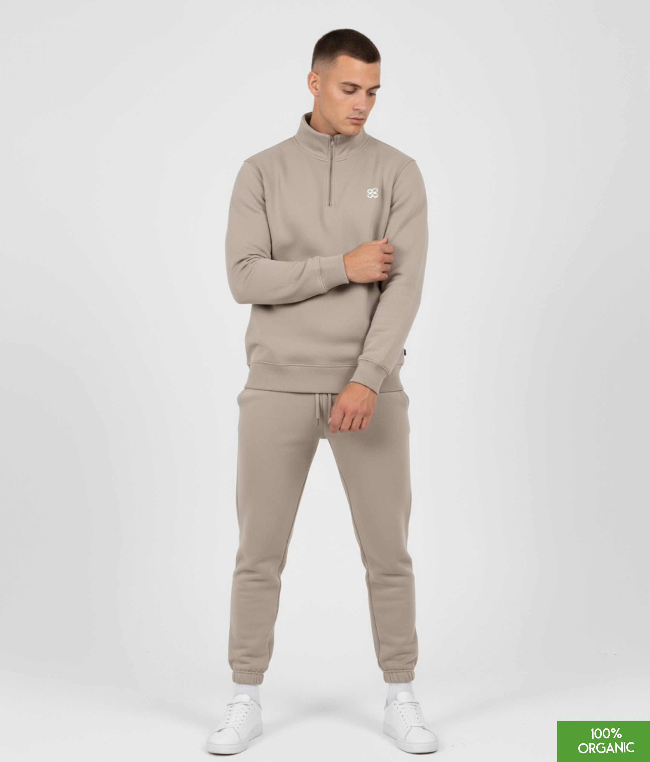The quarter zip sweatshirt | Desert Dust | Medium Fit | 280gsm