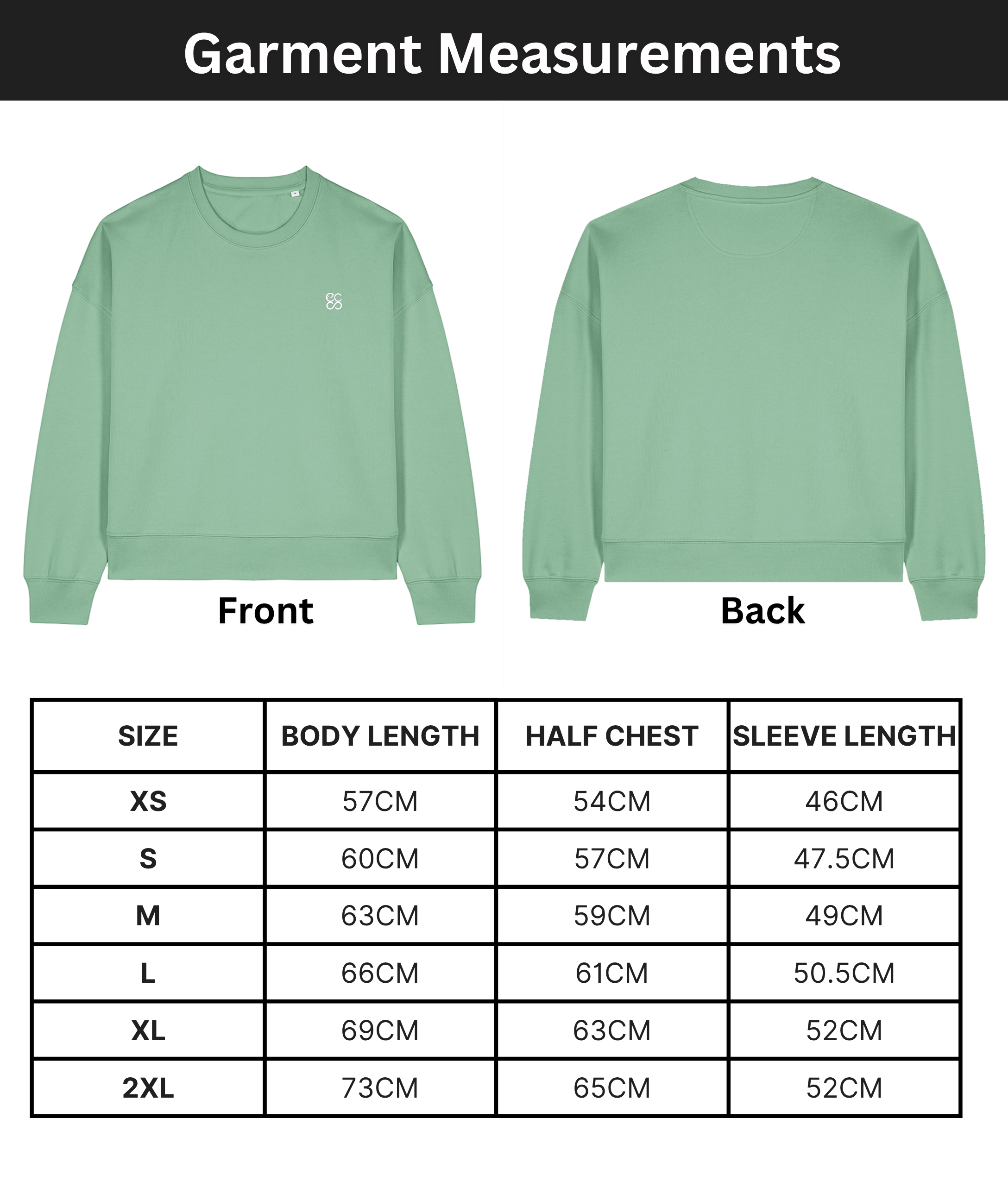 The women's crew neck sweatshirt | Misty Jade | Medium fit | 300gsm