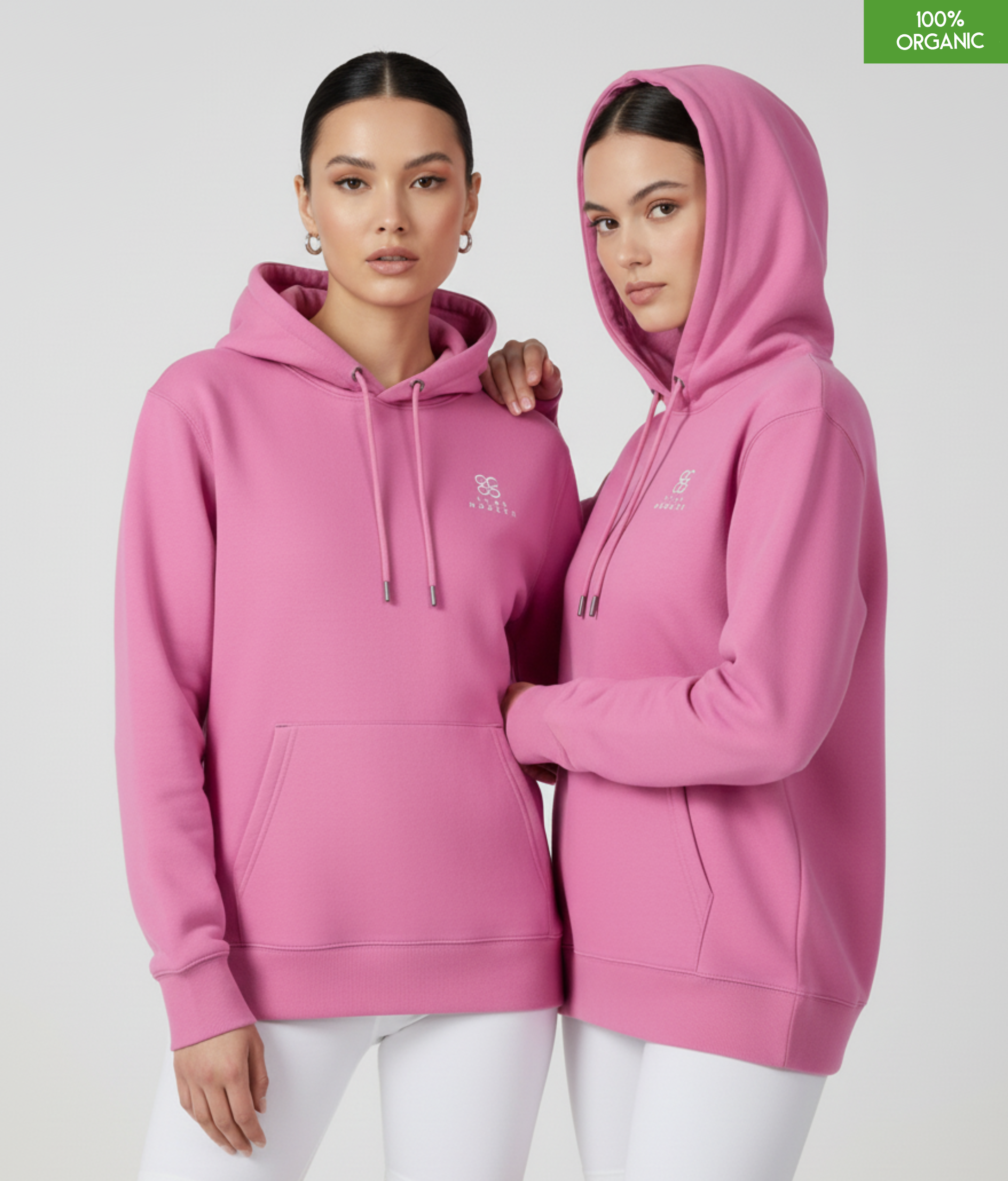 Organic Cotton Hoodie | Bubble Pink | Relaxed Medium Fit.