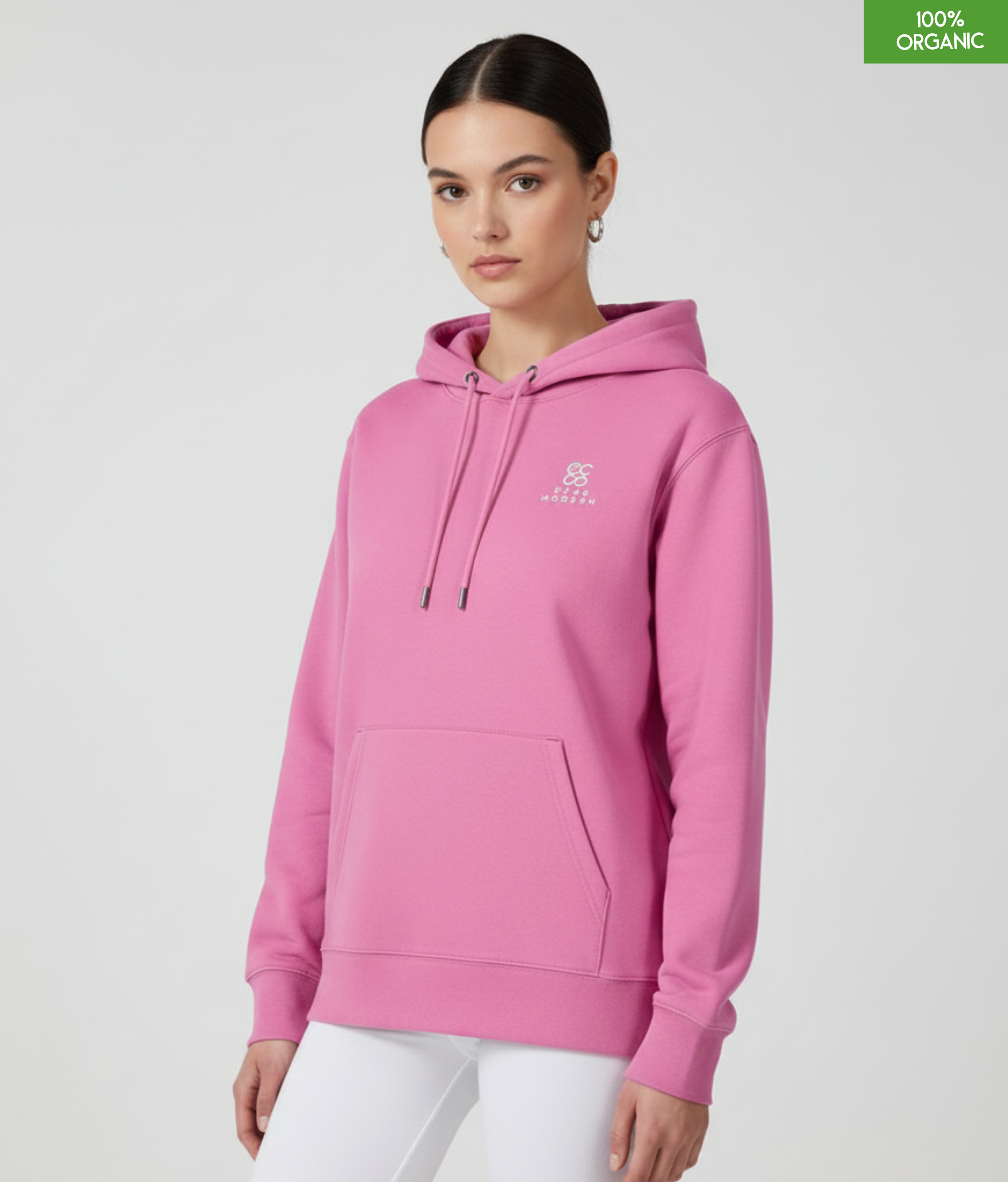 Organic Cotton Hoodie | Bubble Pink | Relaxed Medium Fit.