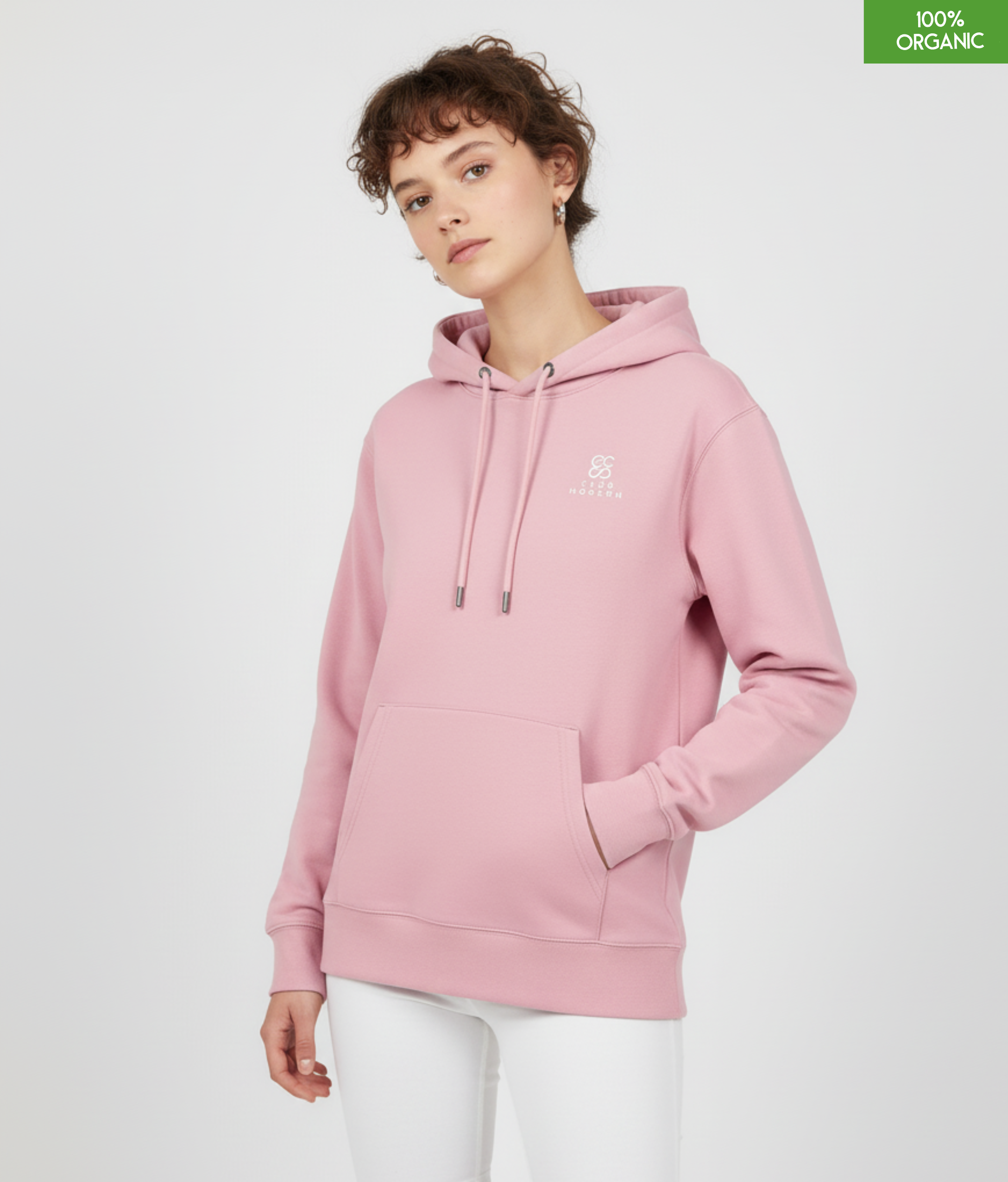 Organic Cotton Hoodie | Cotton Pink | Relaxed Medium Fit.