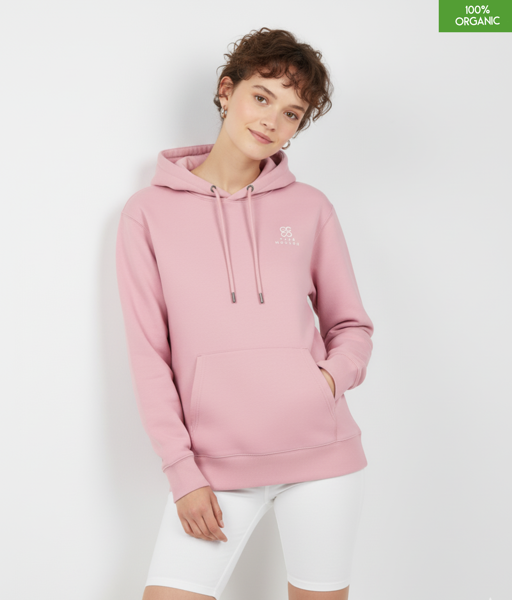 Organic Cotton Hoodie | Cotton Pink | Relaxed Medium Fit.