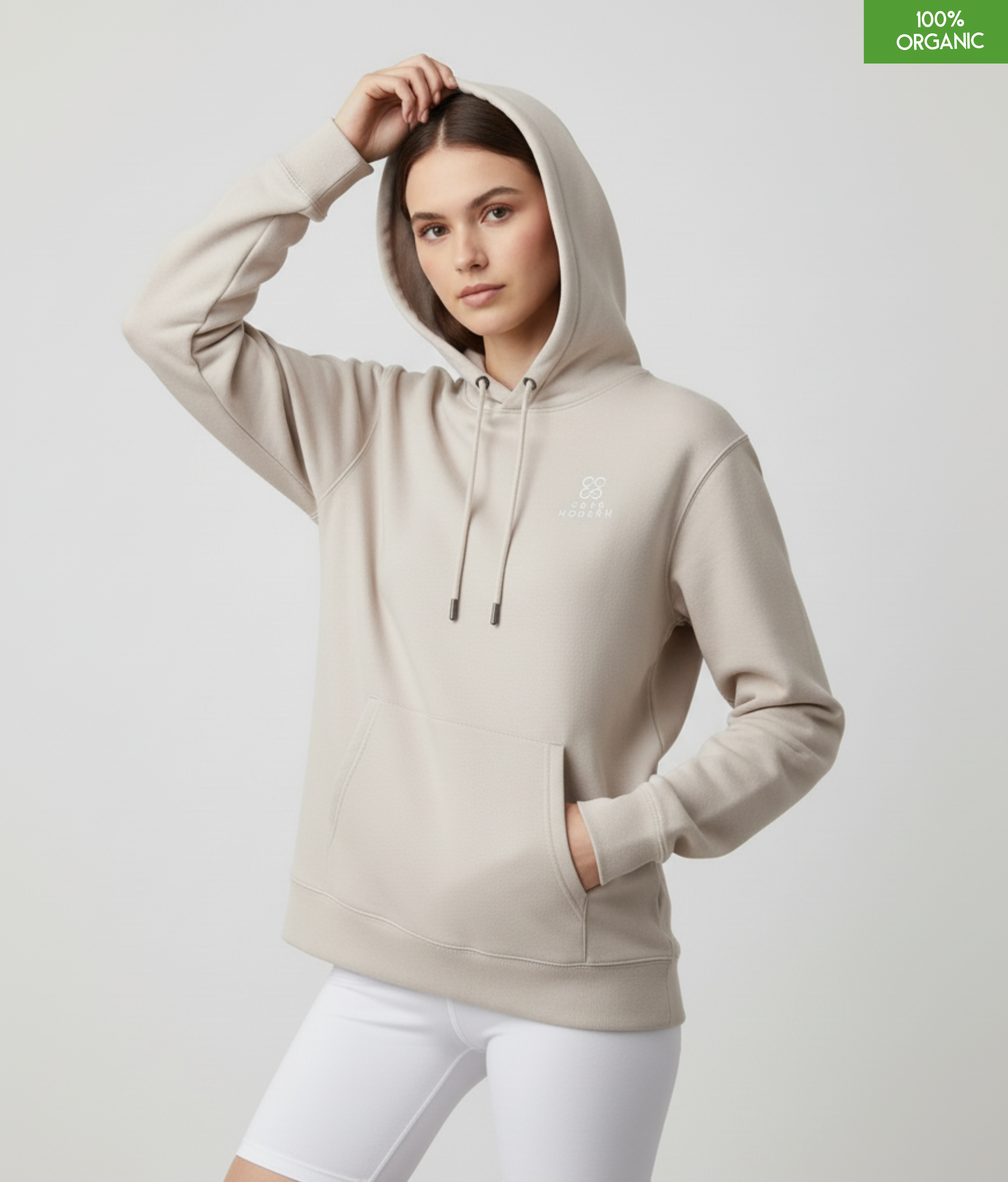 Organic Cotton Hoodie | Eco-Heather | Relaxed Medium Fit.