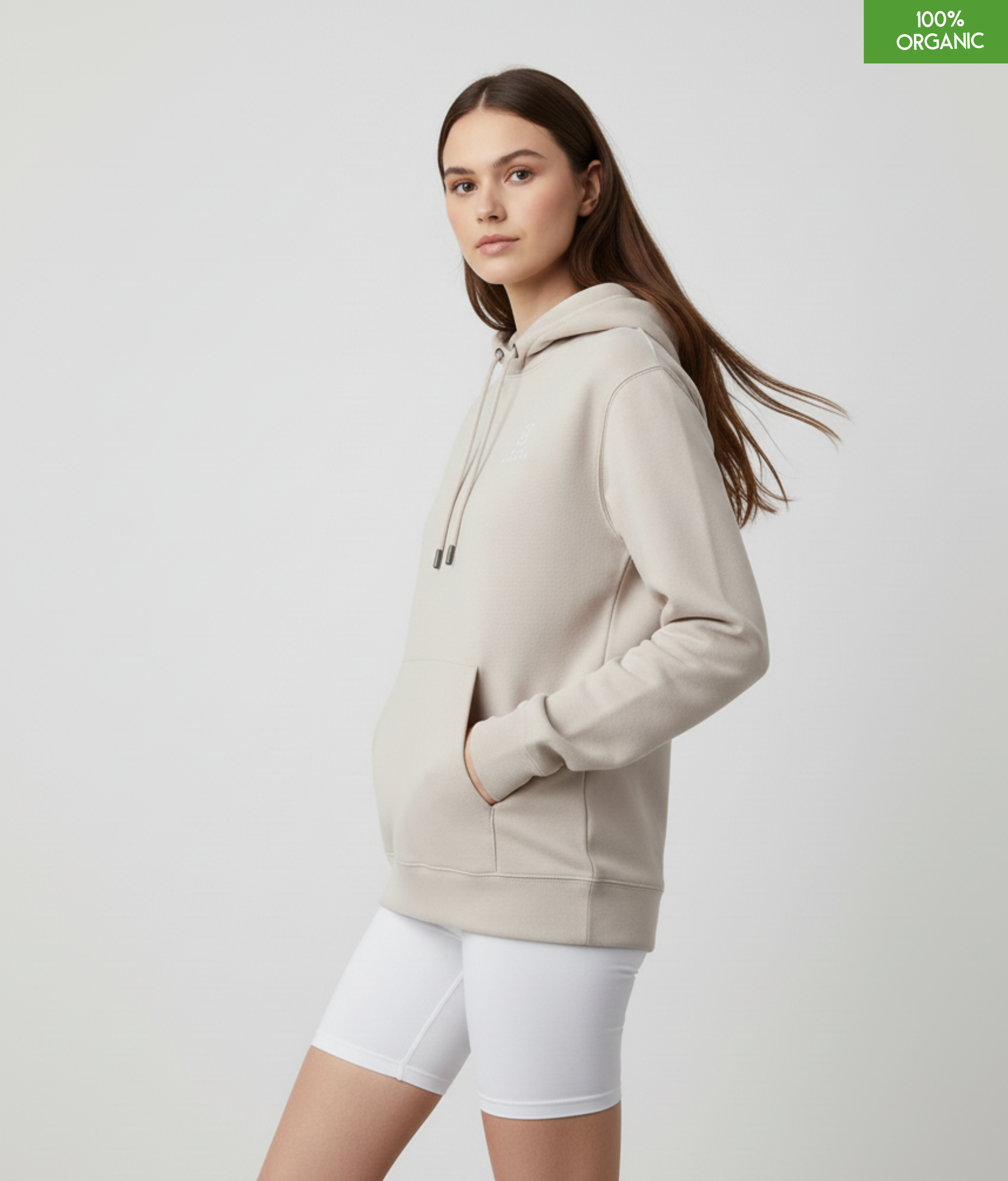 Organic Cotton Hoodie | Eco-Heather | Relaxed Medium Fit.